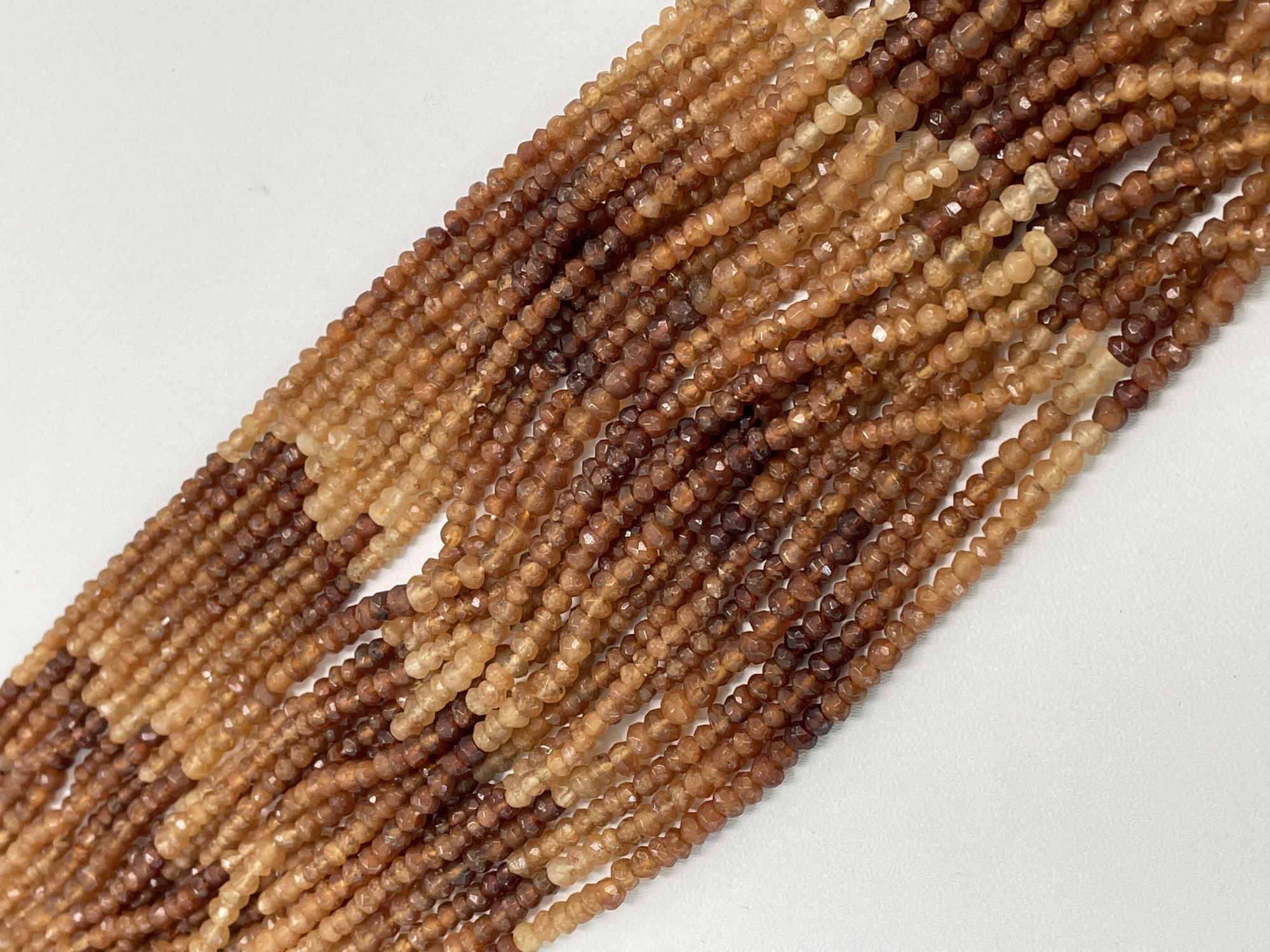 Shaded Hessonite Garnet Rondelle Faceted