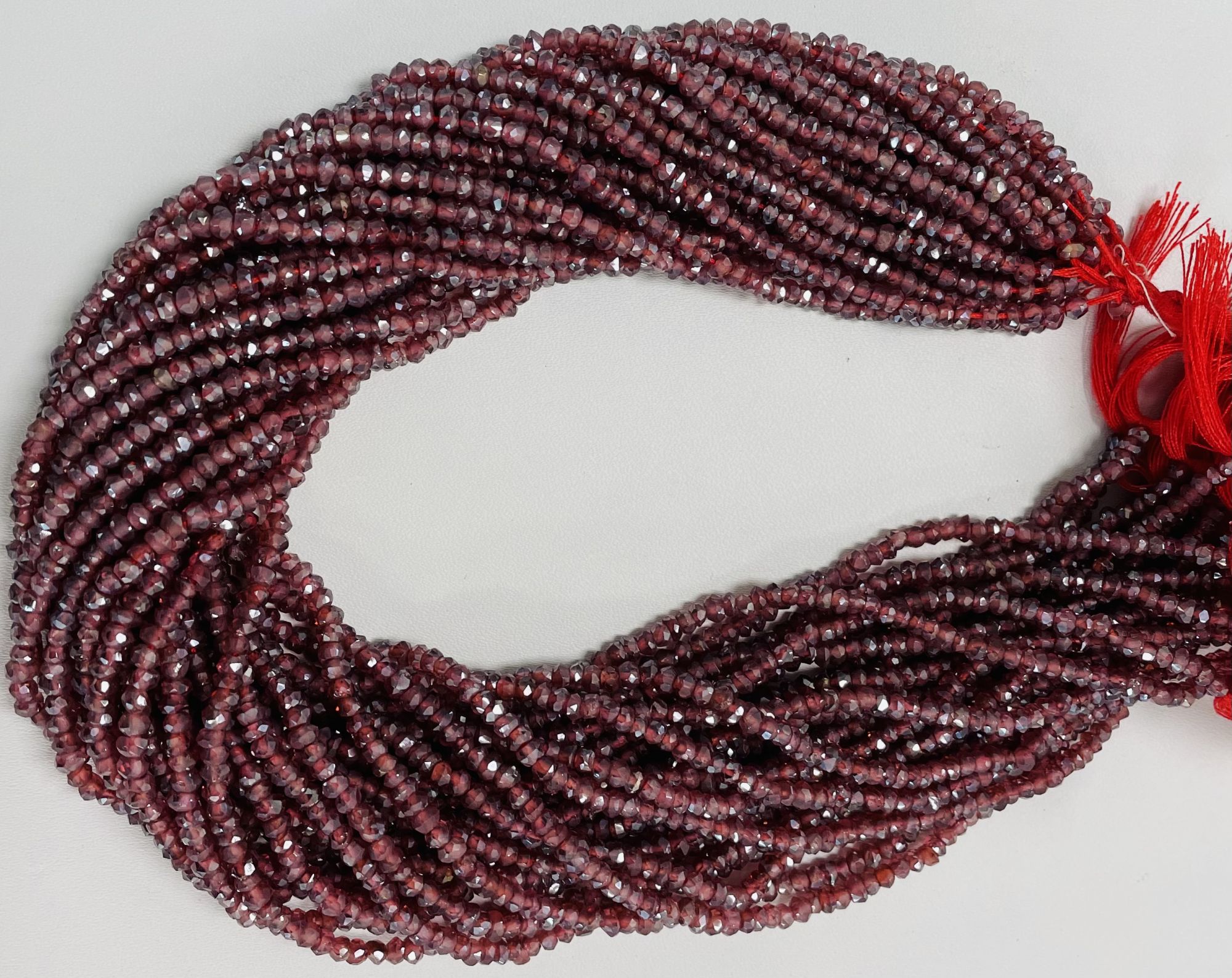Coated Garnet Rondelle Faceted