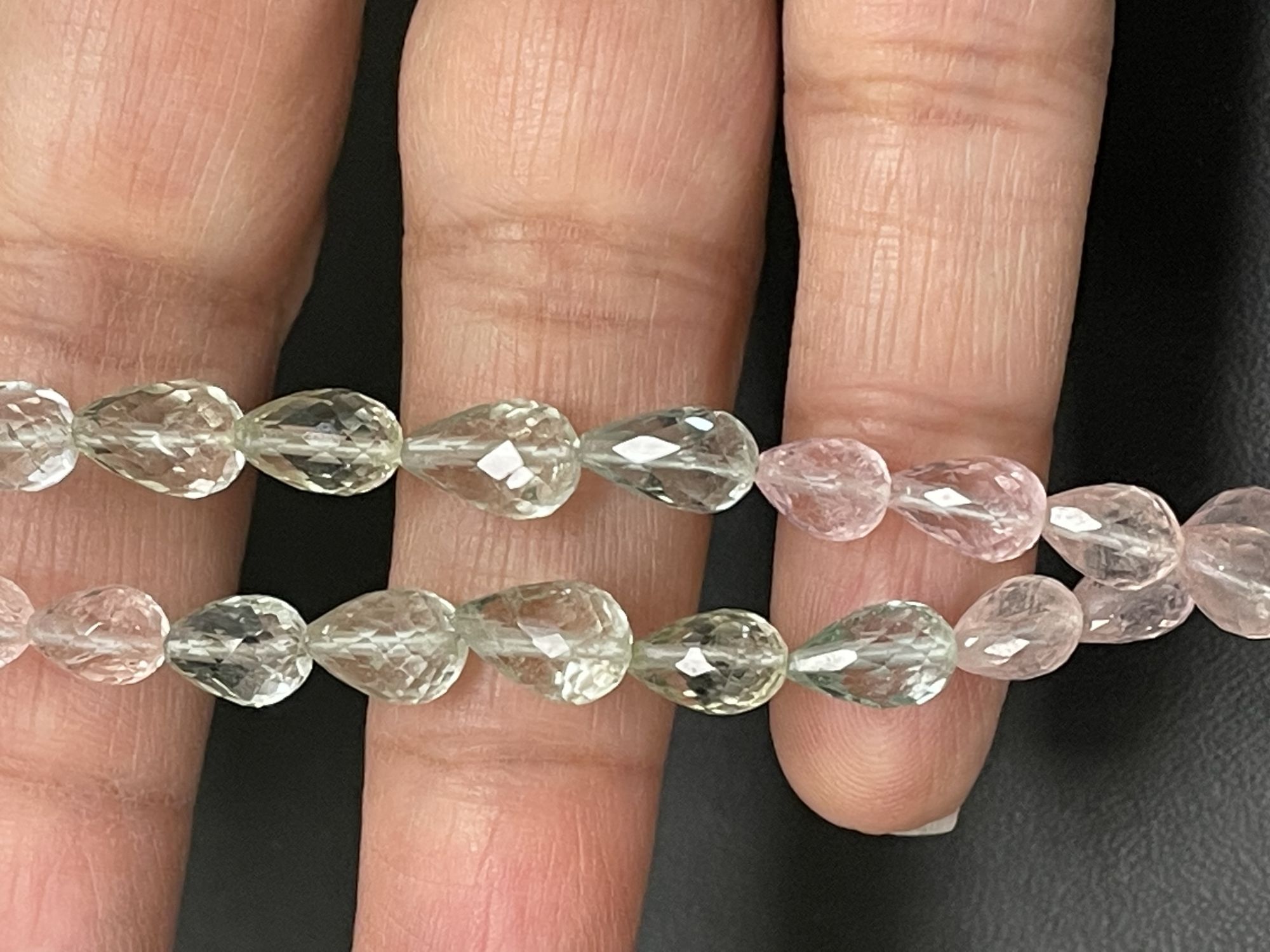 Multi Aquamarine Straight Drill Drop Faceted