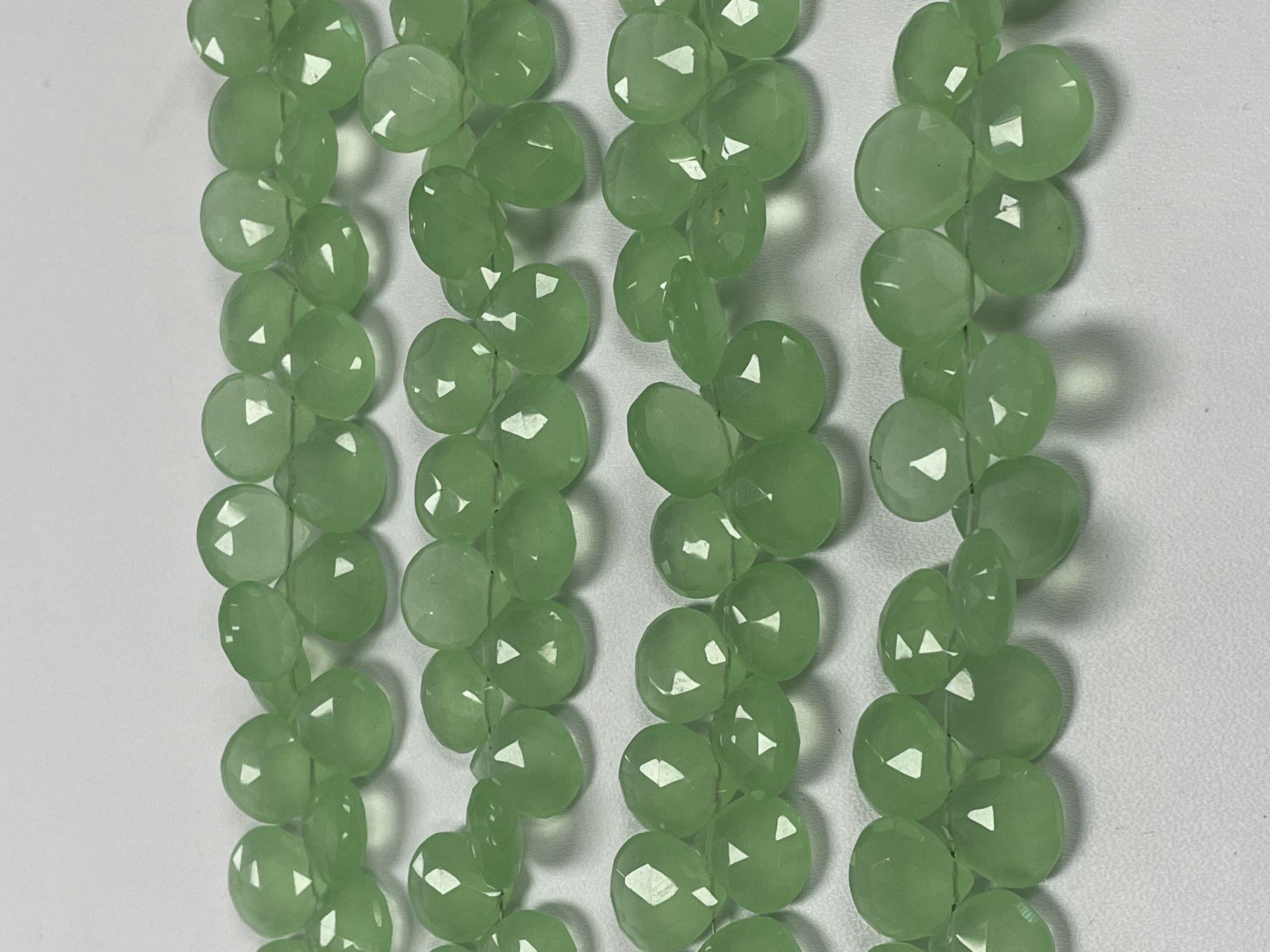 Green Chalcedony Heart Faceted