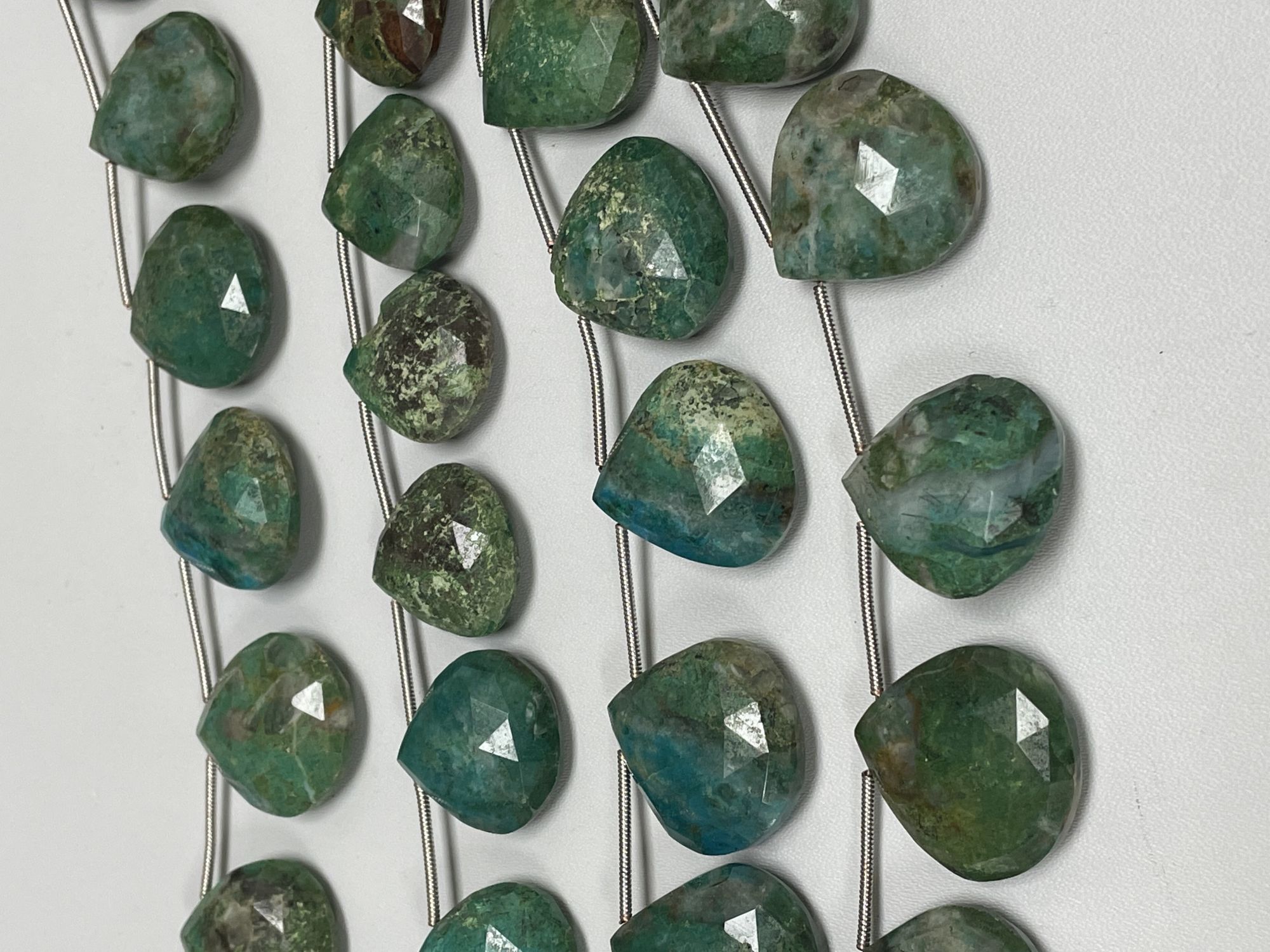 Chrysocolla Hearts Faceted