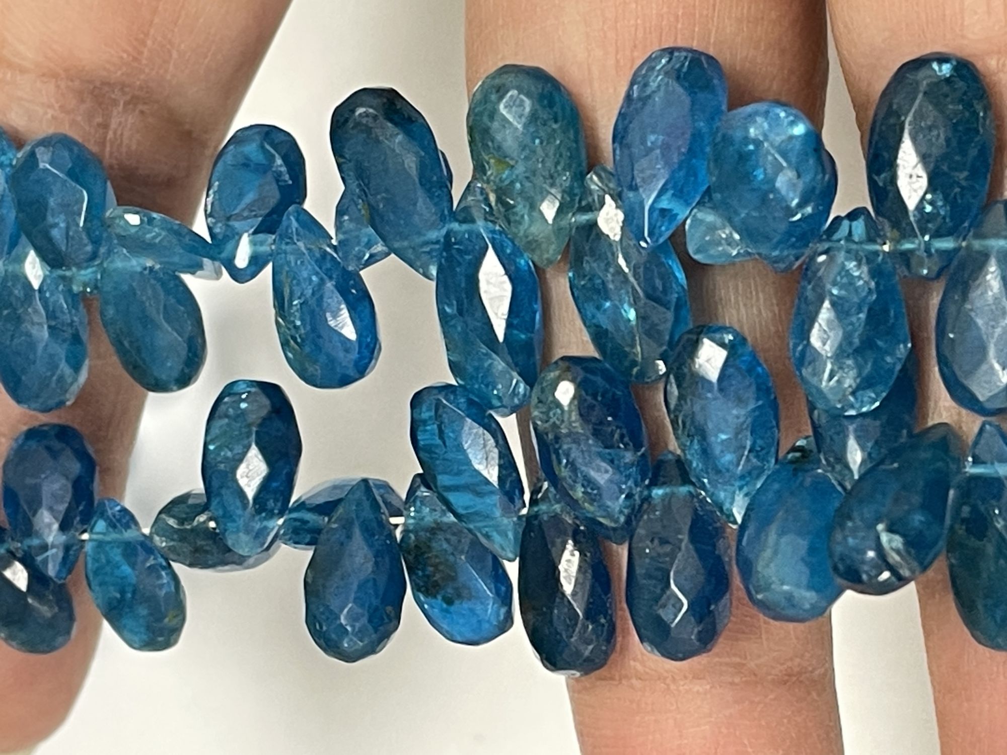 Blue Apatite Pear Faceted