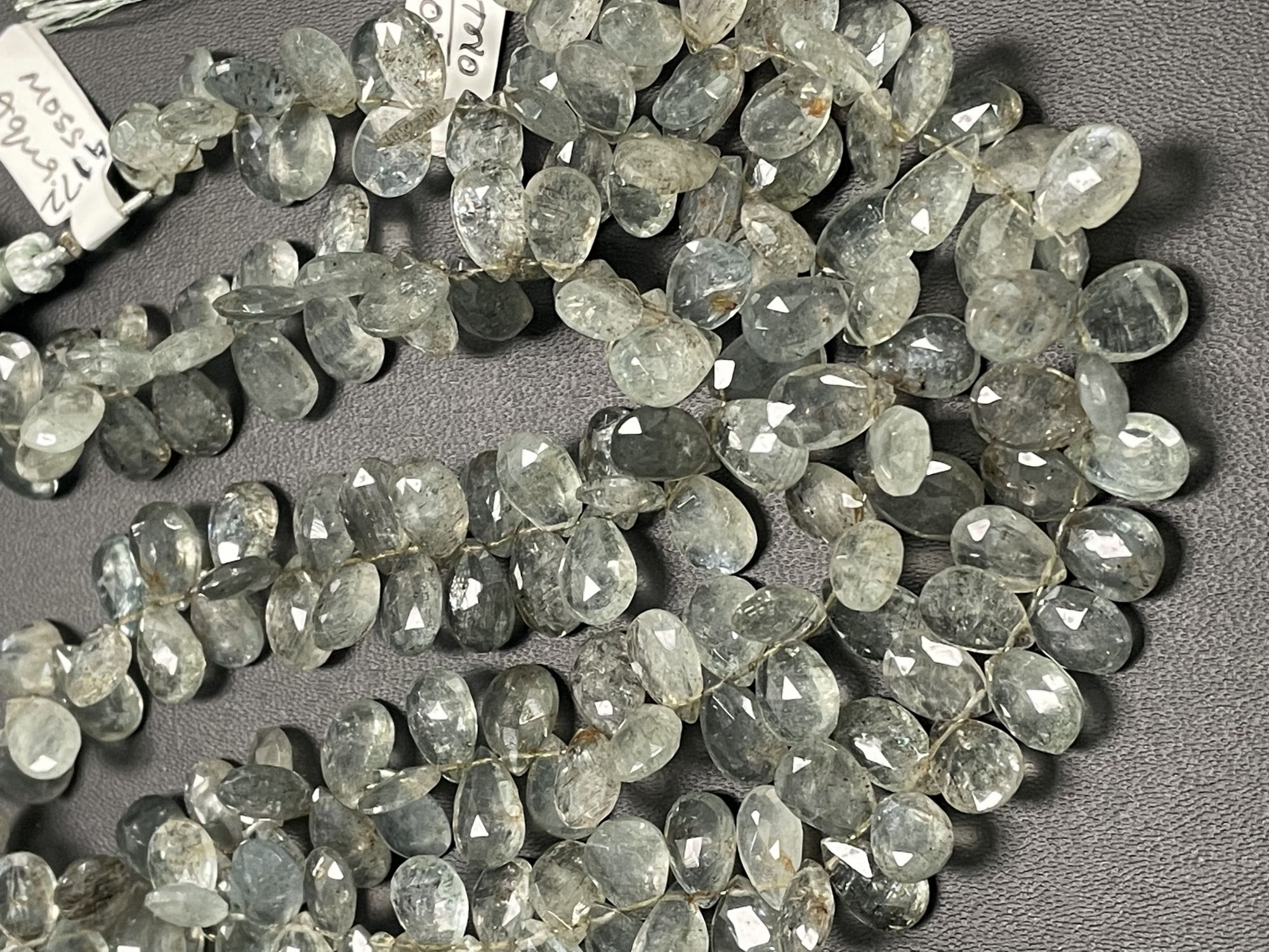 Moss Aquamarine Pear Faceted