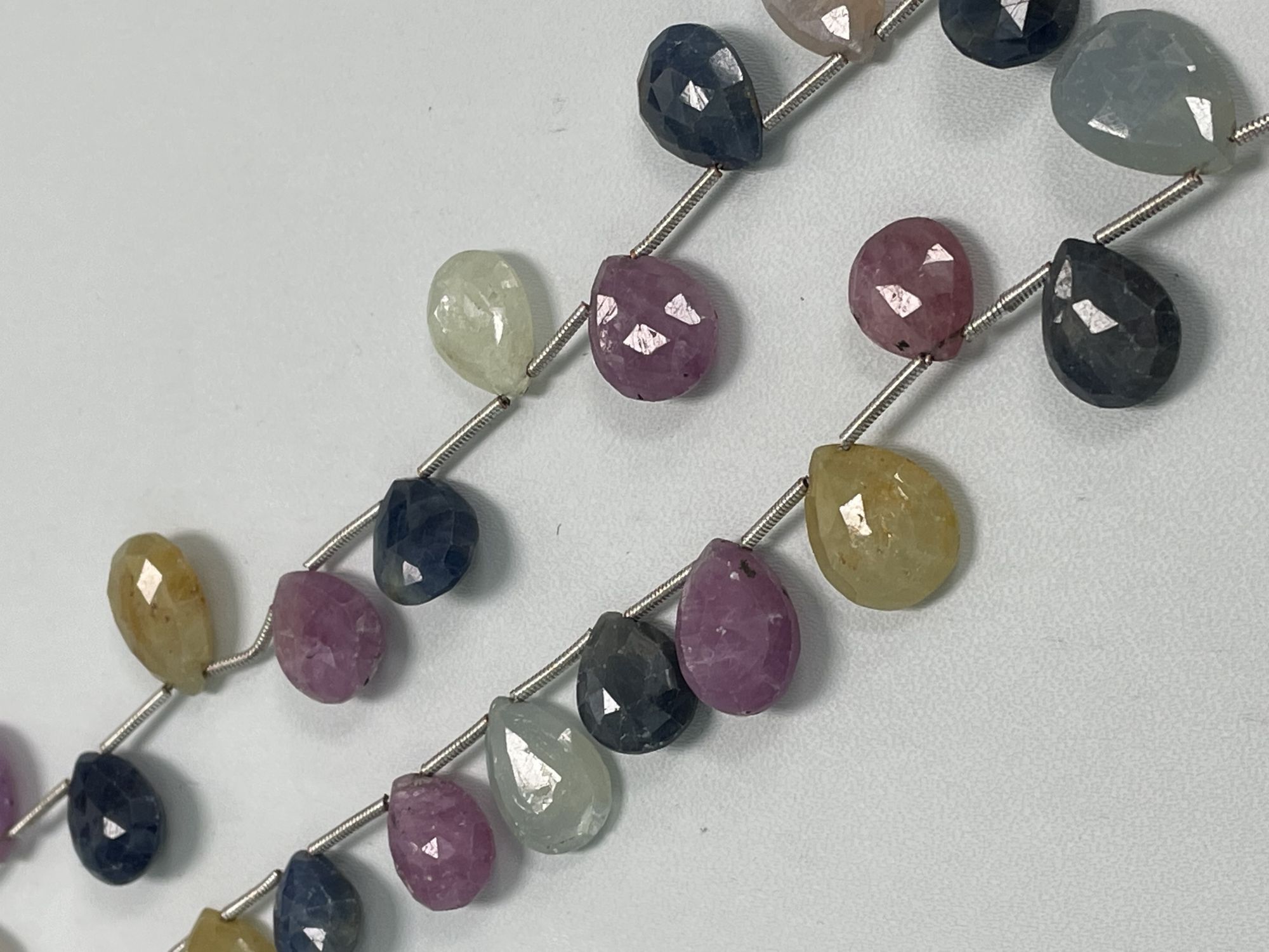 Multi Color Sapphire Pear Faceted