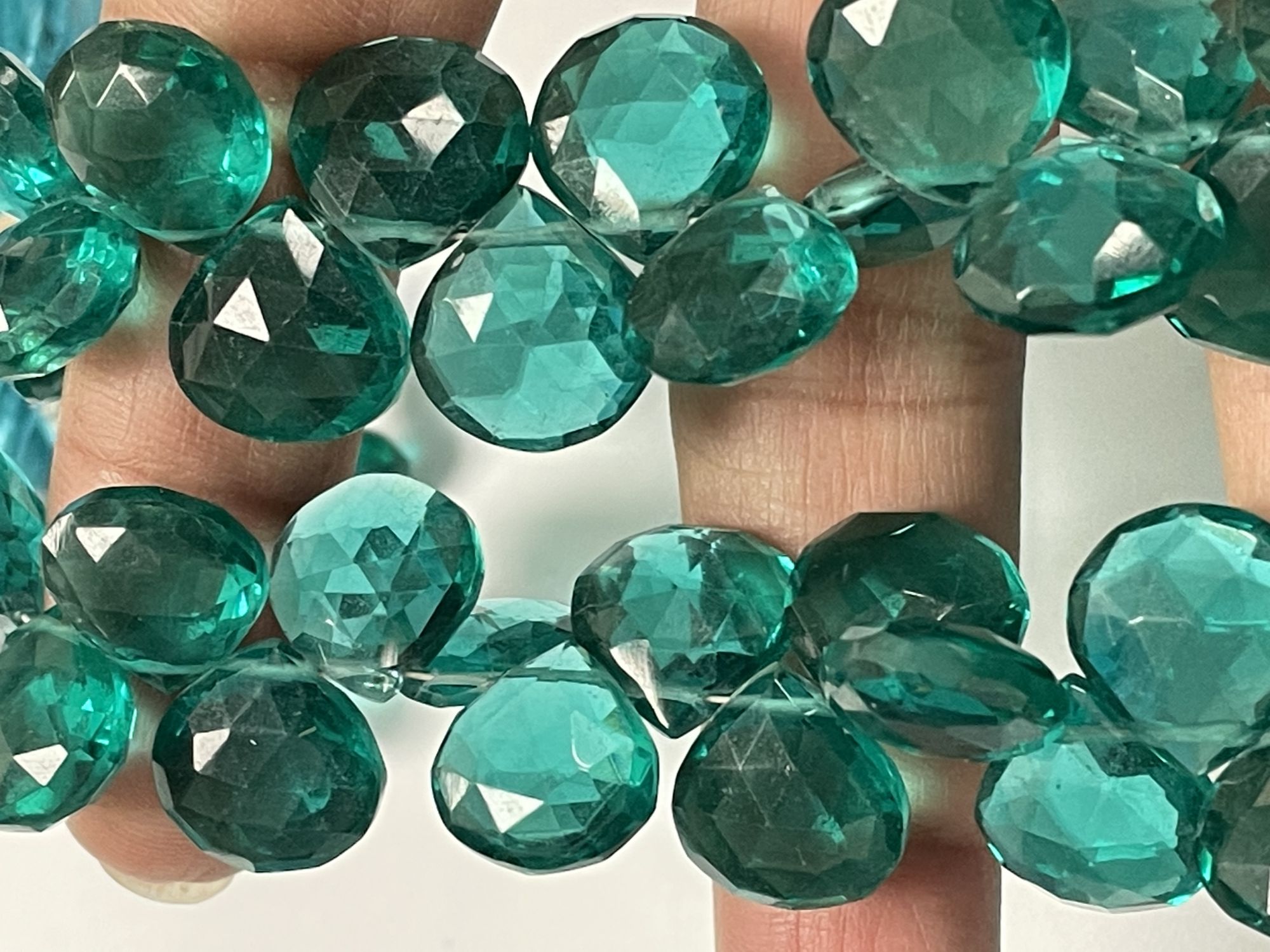 Teal Hydr Quartz Heart Faceted