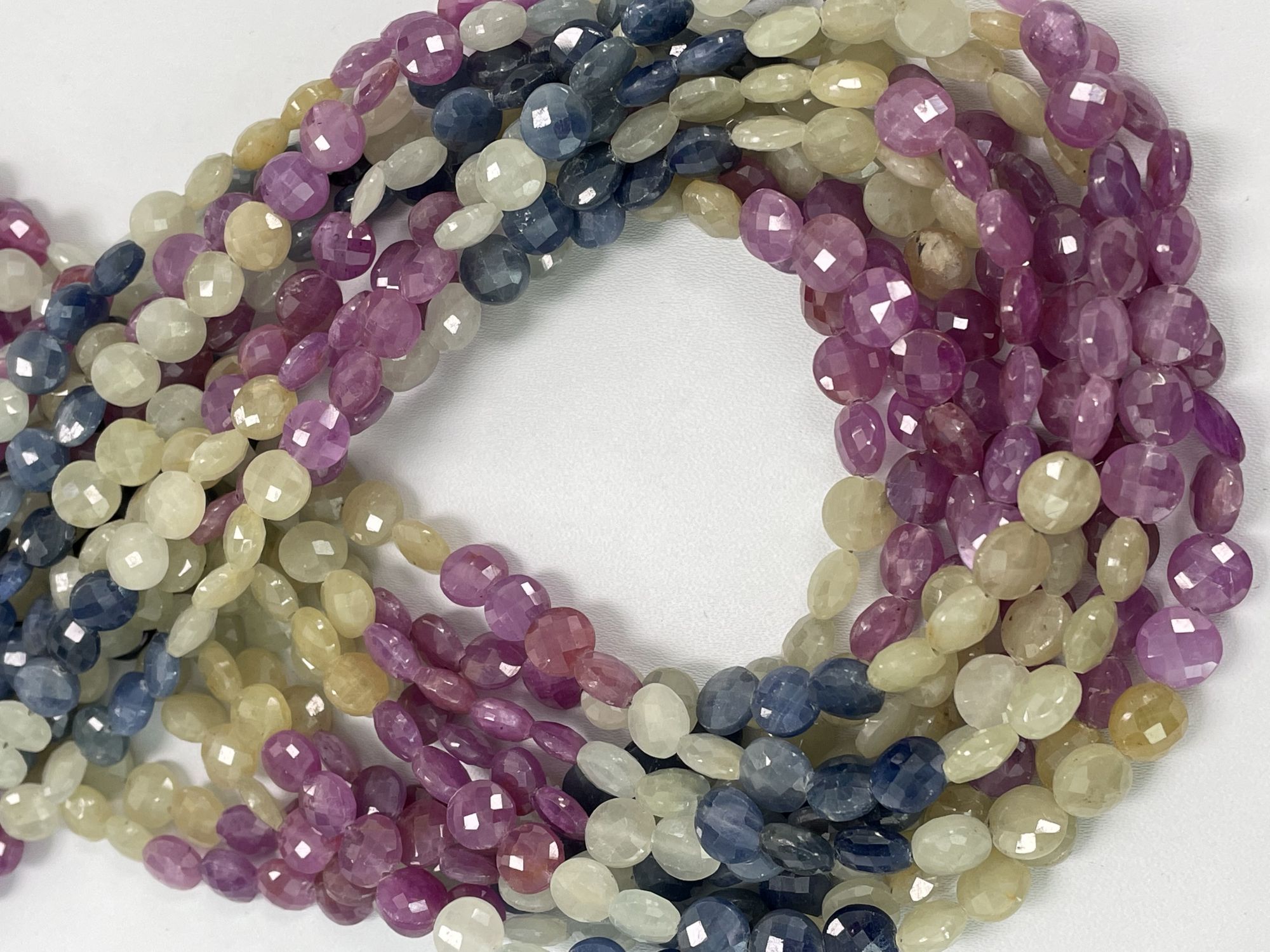 Multi Sapphire Coins Faceted