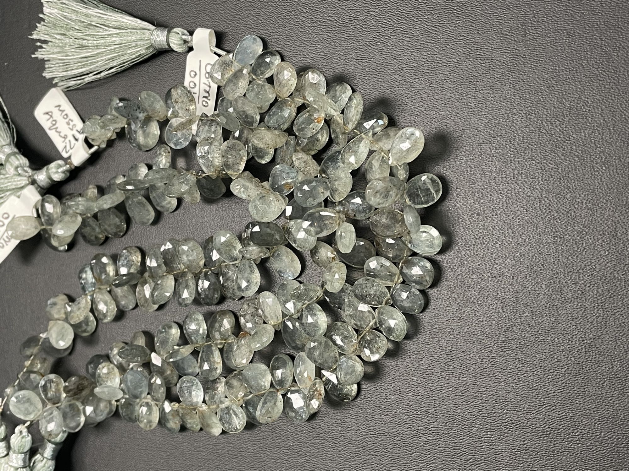 Moss Aquamarine Pear Faceted