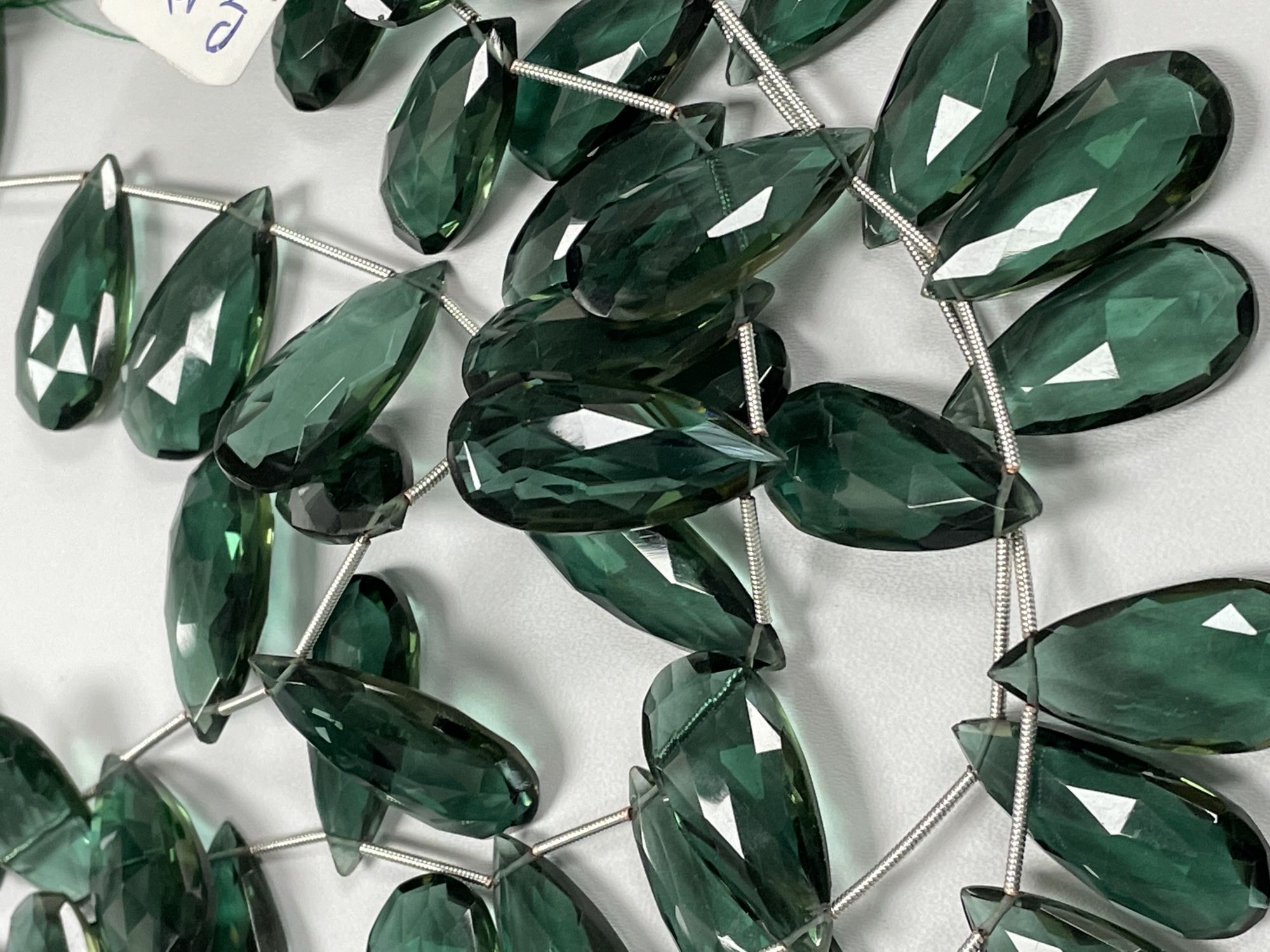 Green Hydro Quartz Long Pear Faceted