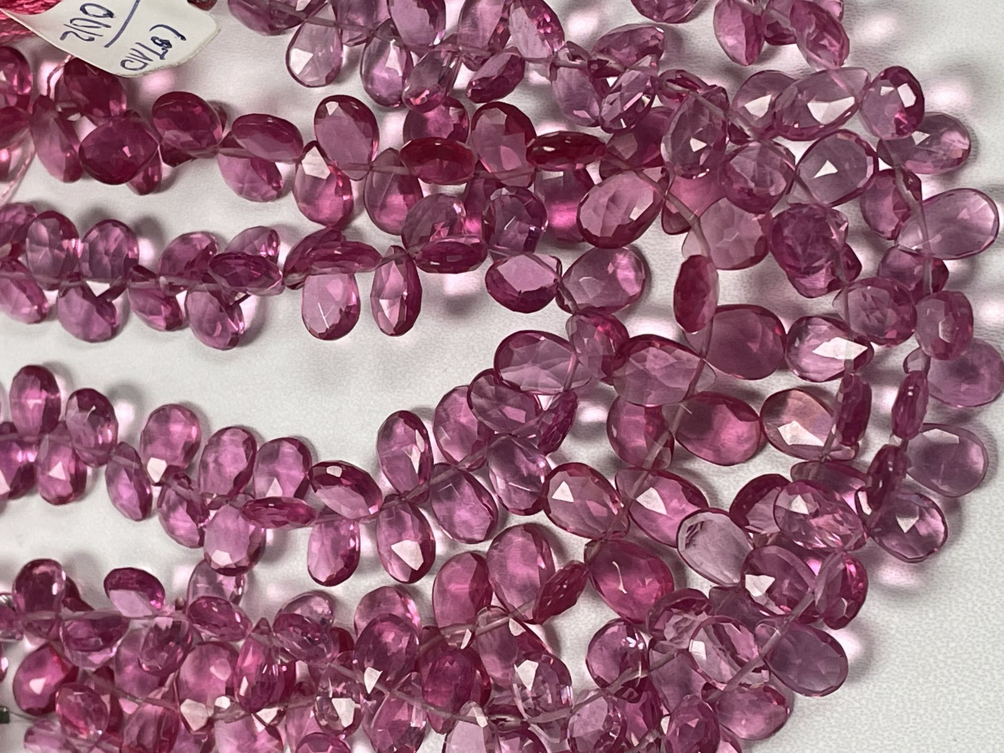 Rubilite Hydro Quartz Pear Faceted