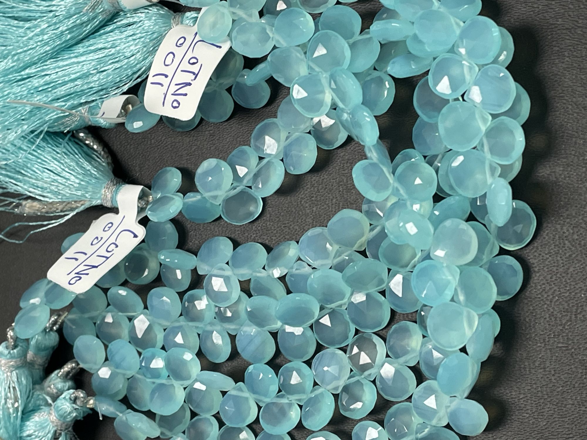 Aqua Chalcedony Heart Faceted