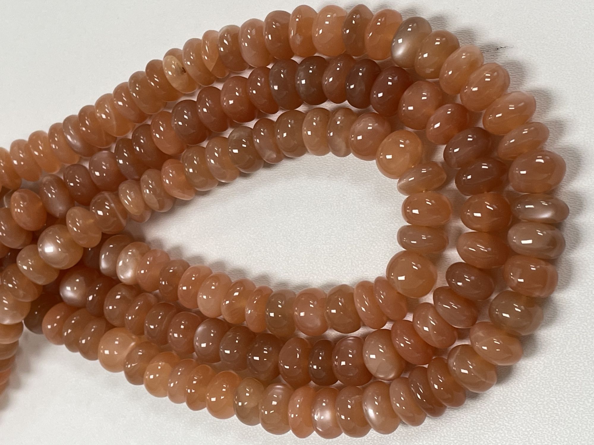 Peach Moonstone Rondelle Smooth