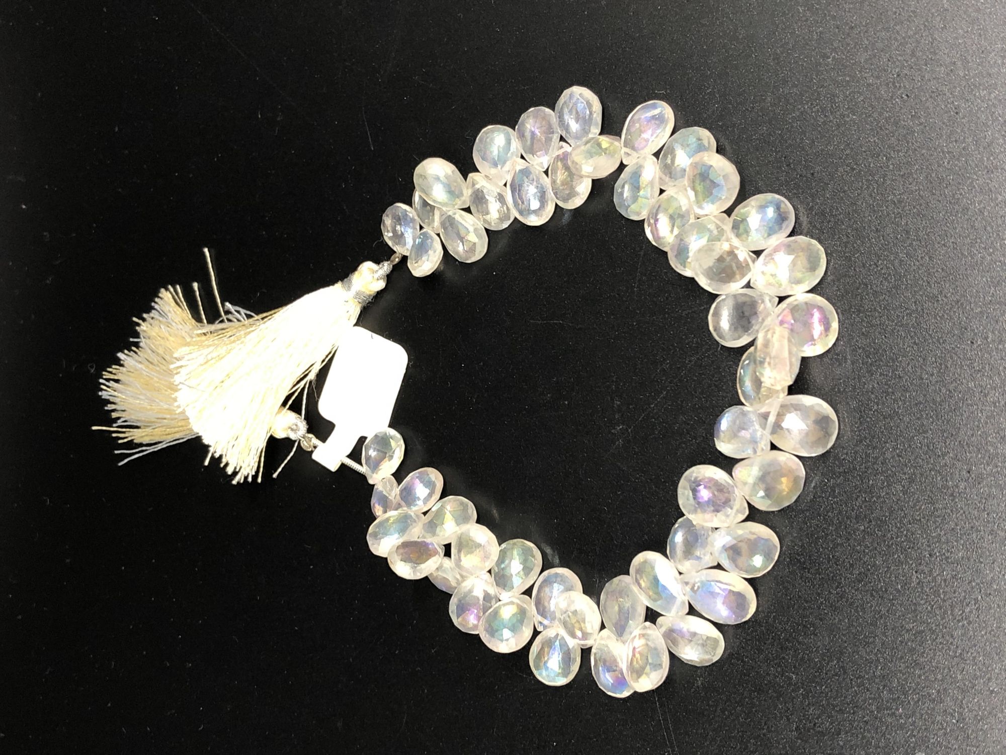 White mystic quartz pear