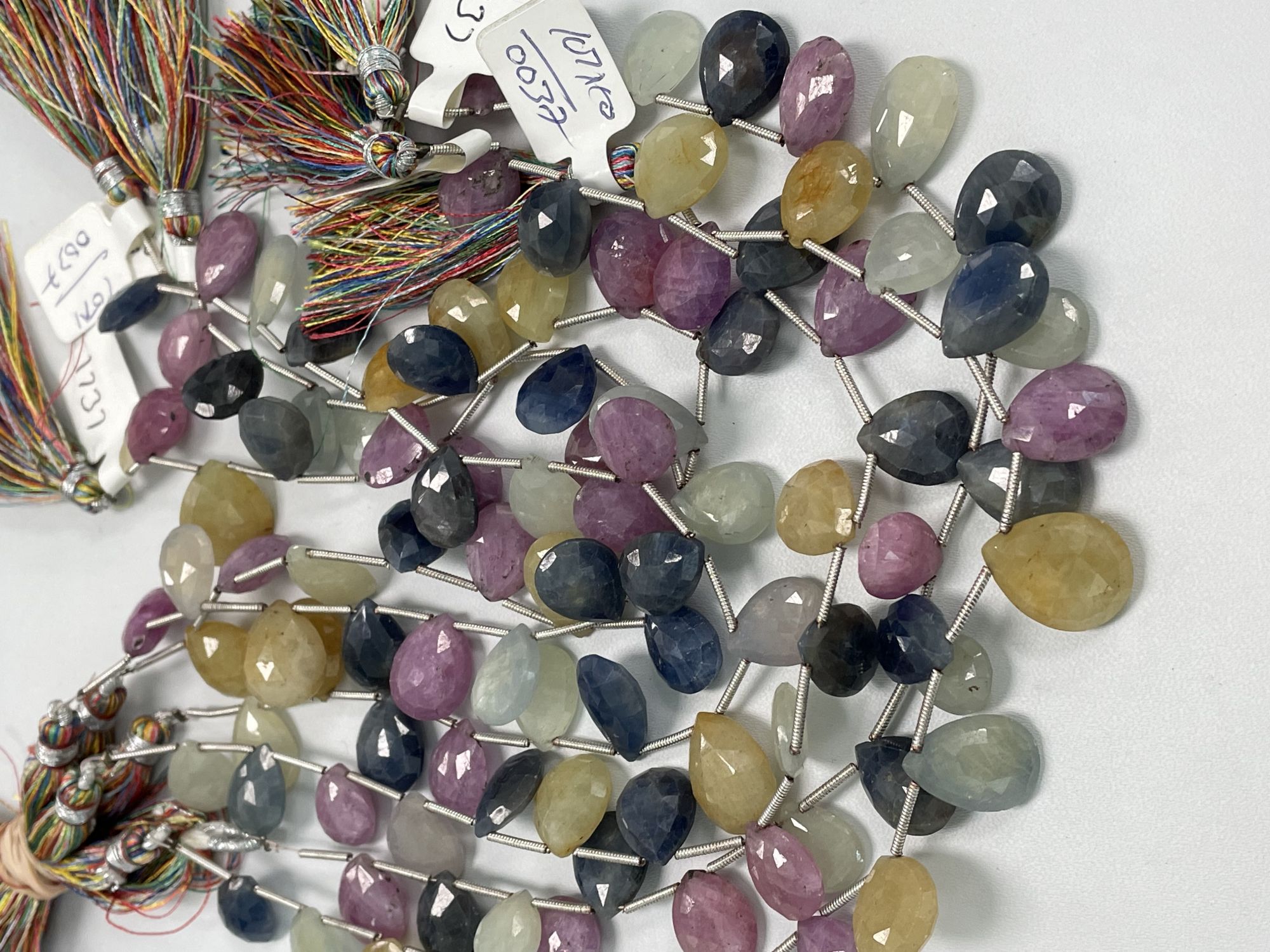 Multi Color Sapphire Pears Faceted