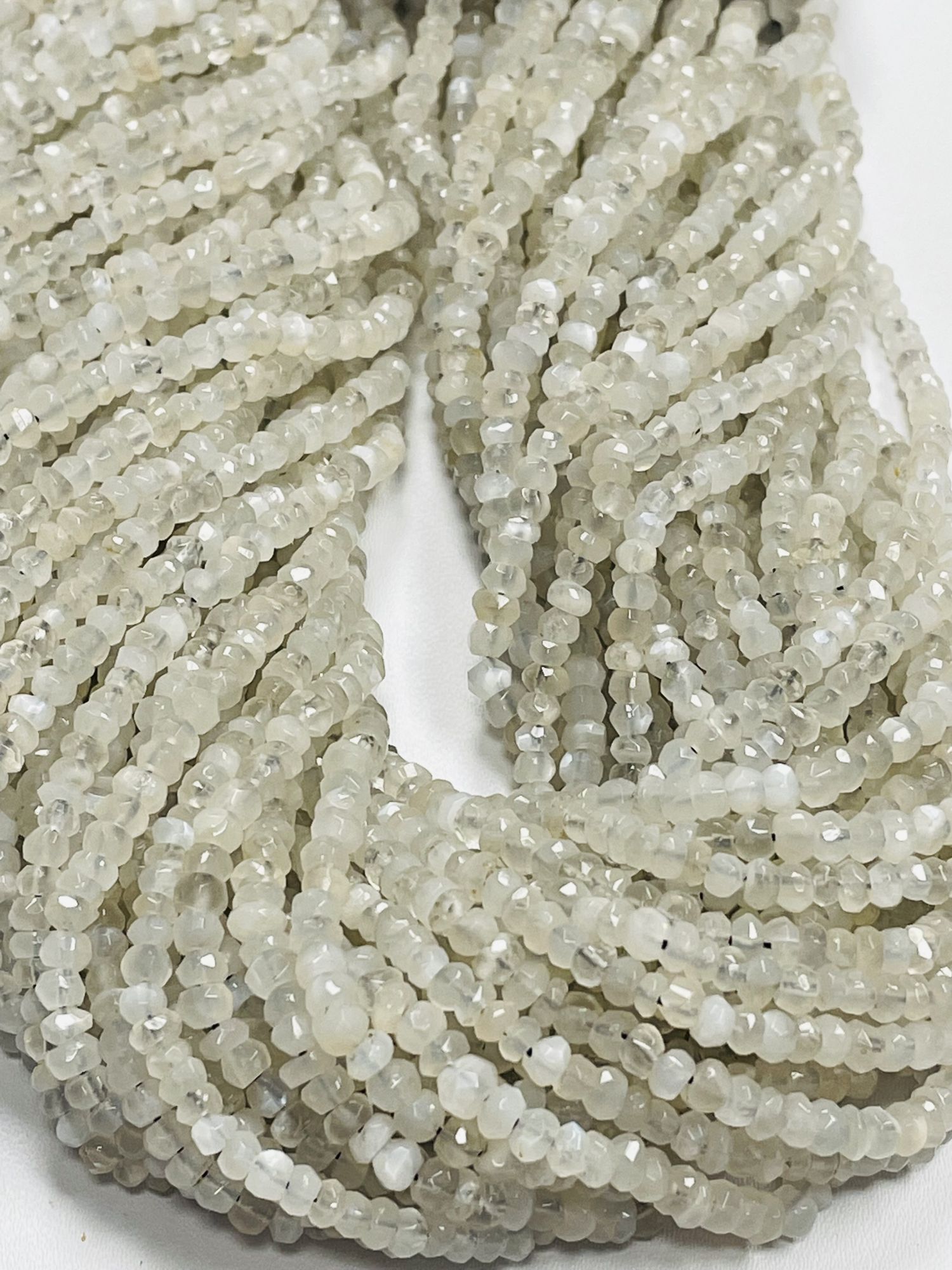 Moonstone Rondelle Faceted Ceylone