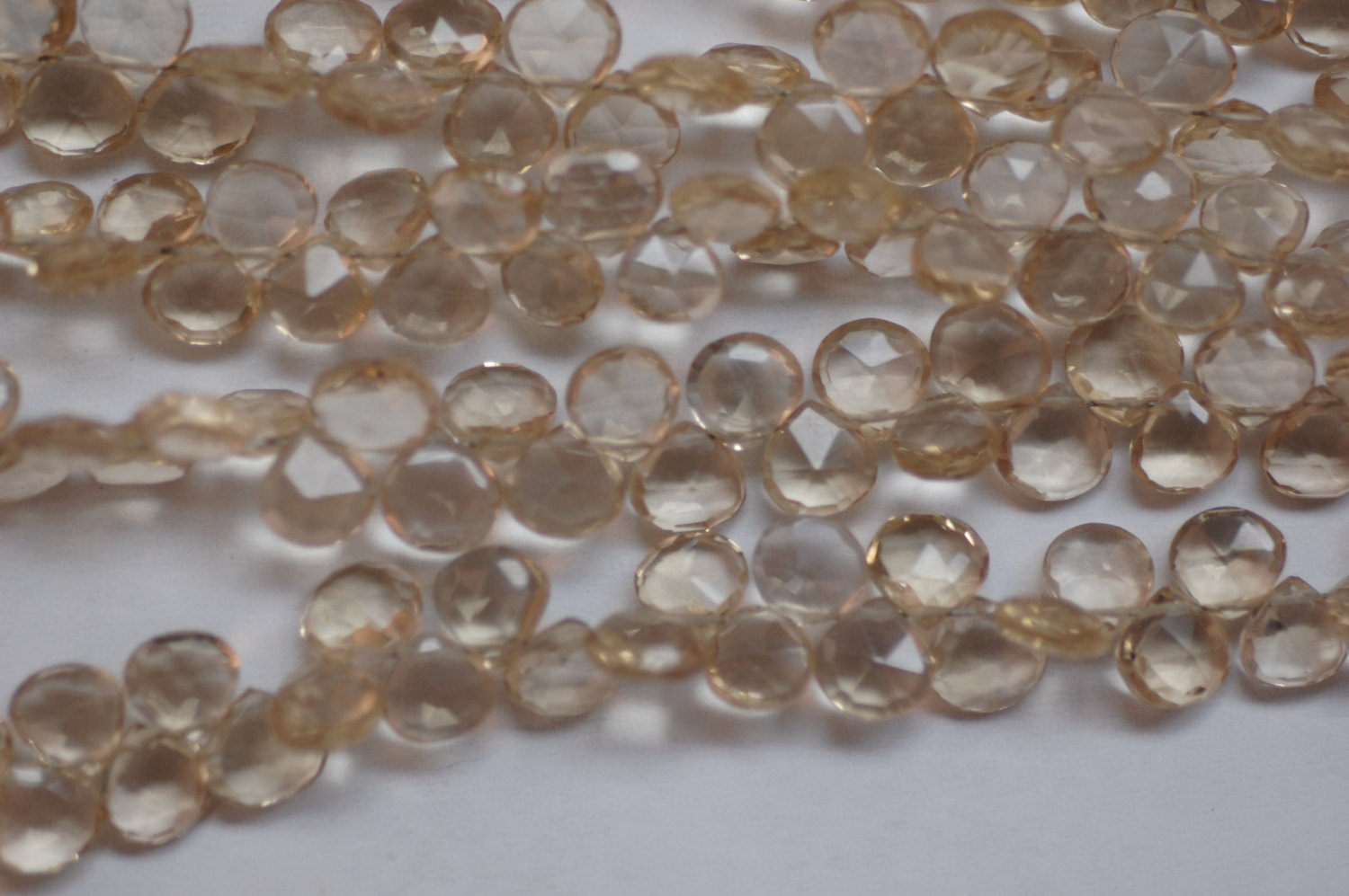 Champagne Quartz Hearts Faceted