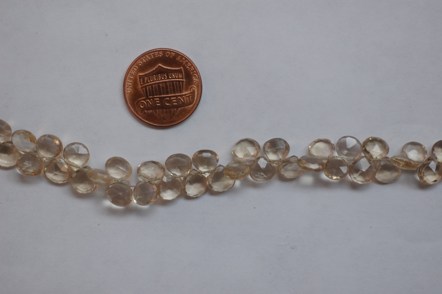 Champagne Quartz Hearts Faceted