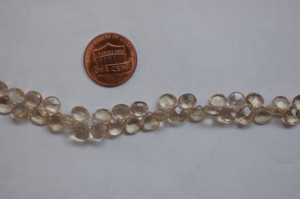 Champagne Quartz Hearts Faceted