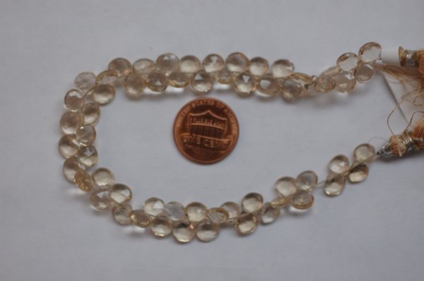 Champagne Quartz Hearts Faceted