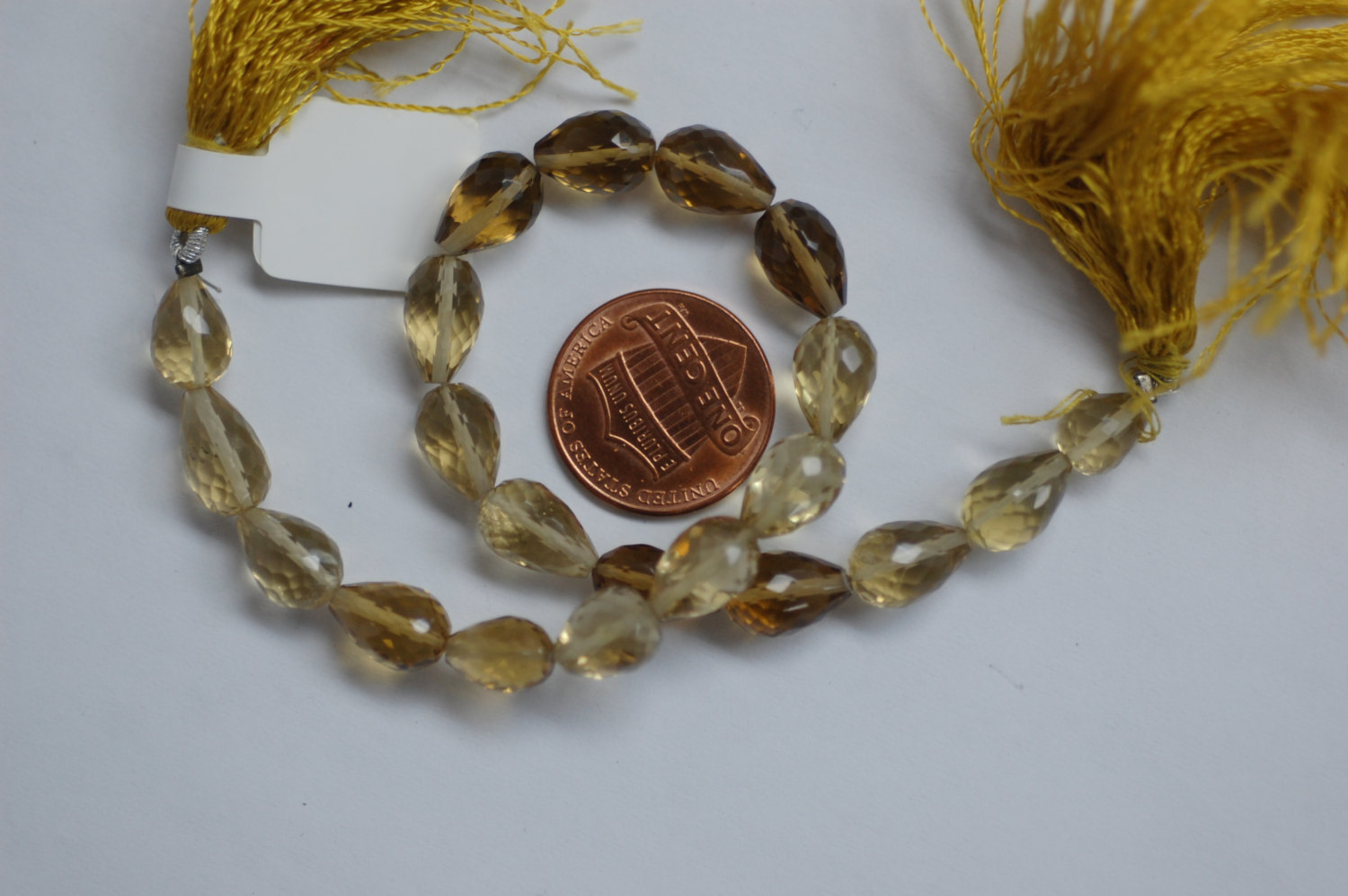 Champagne Quartz Straight Drill Drops Faceted