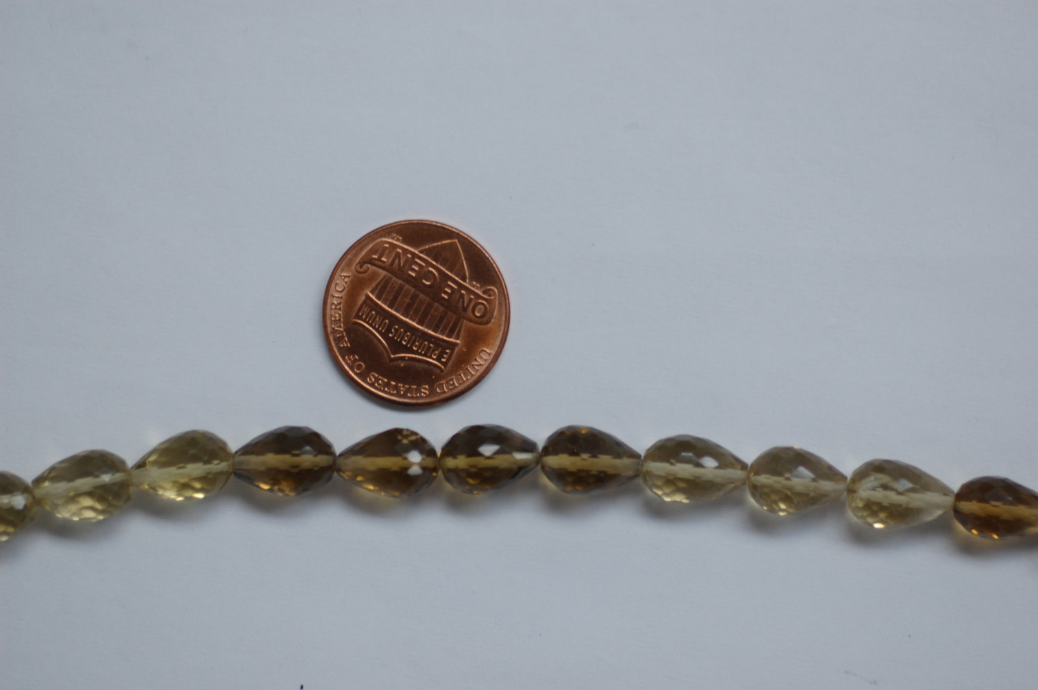 Champagne Quartz Straight Drill Drops Faceted