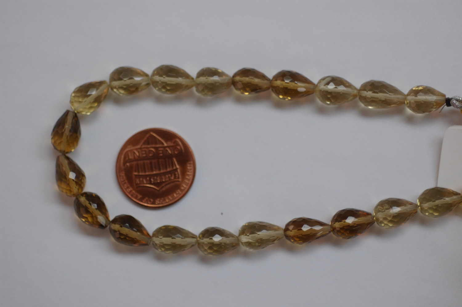 Champagne Quartz Straight Drill Drops Faceted