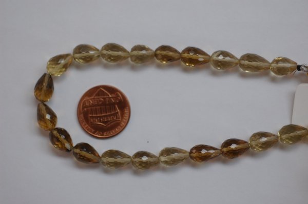 Champagne Quartz Straight Drill Drops Faceted