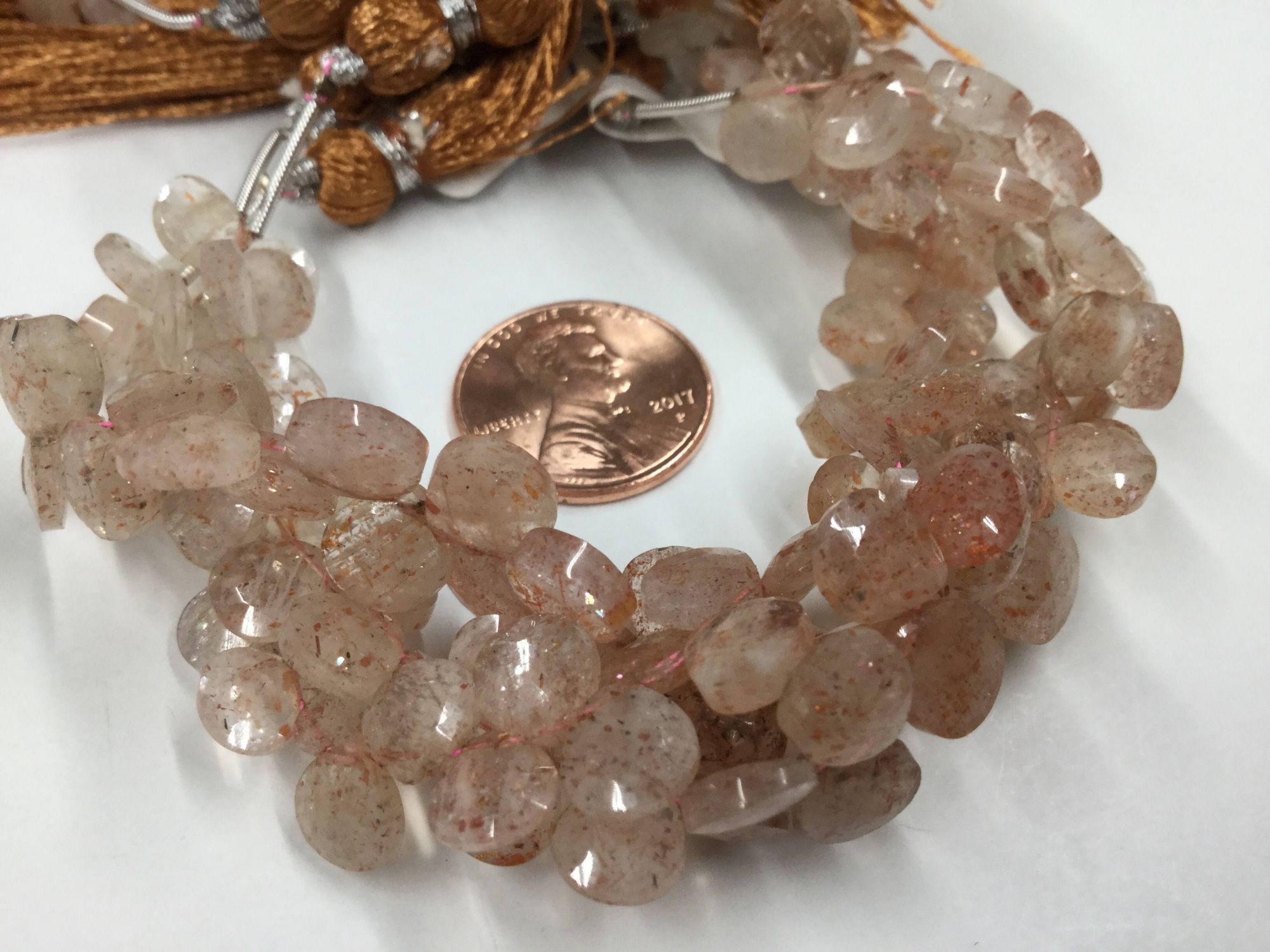 Cherry Quartz Hearts Faceted