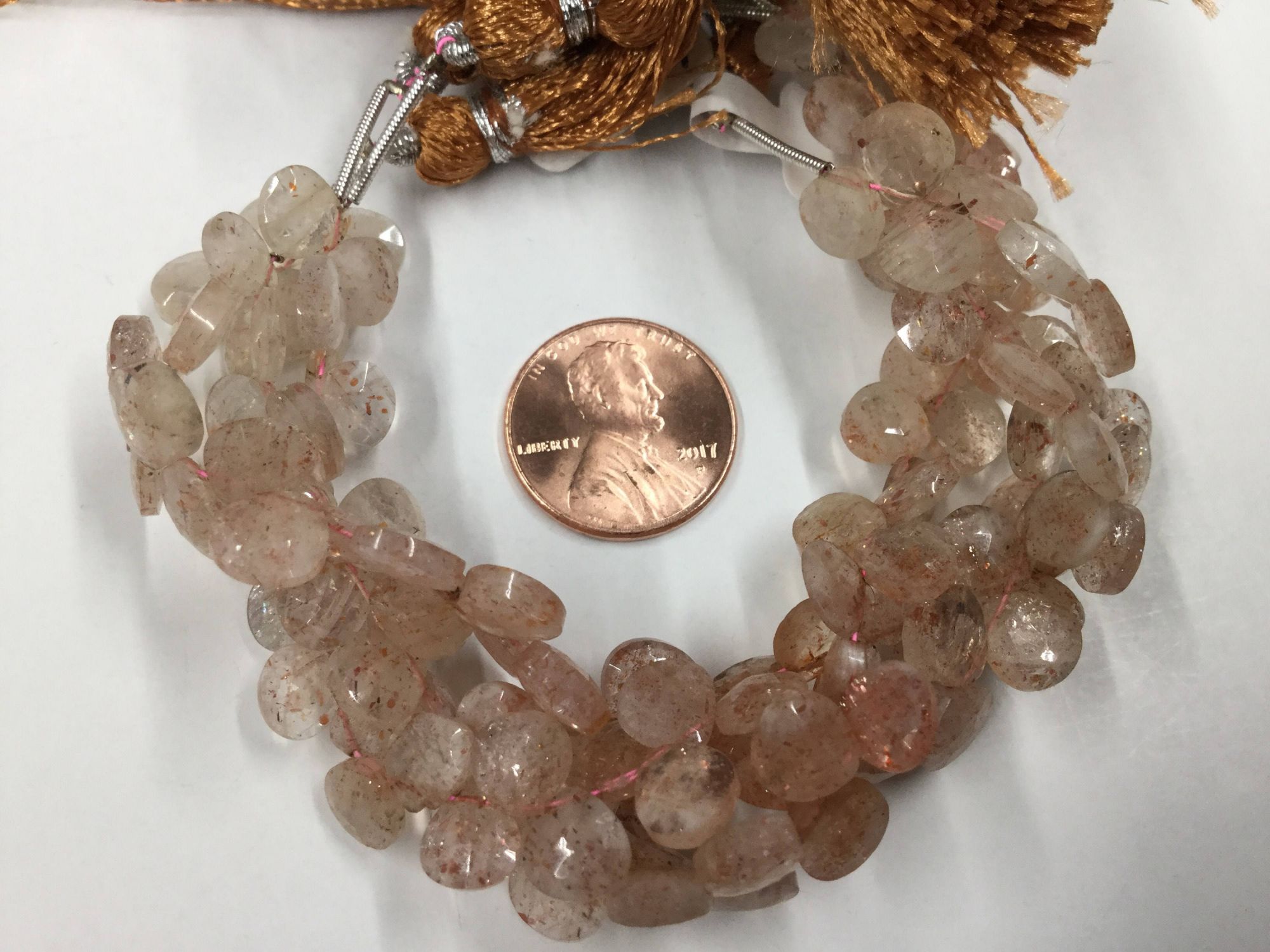 Cherry Quartz Hearts Faceted