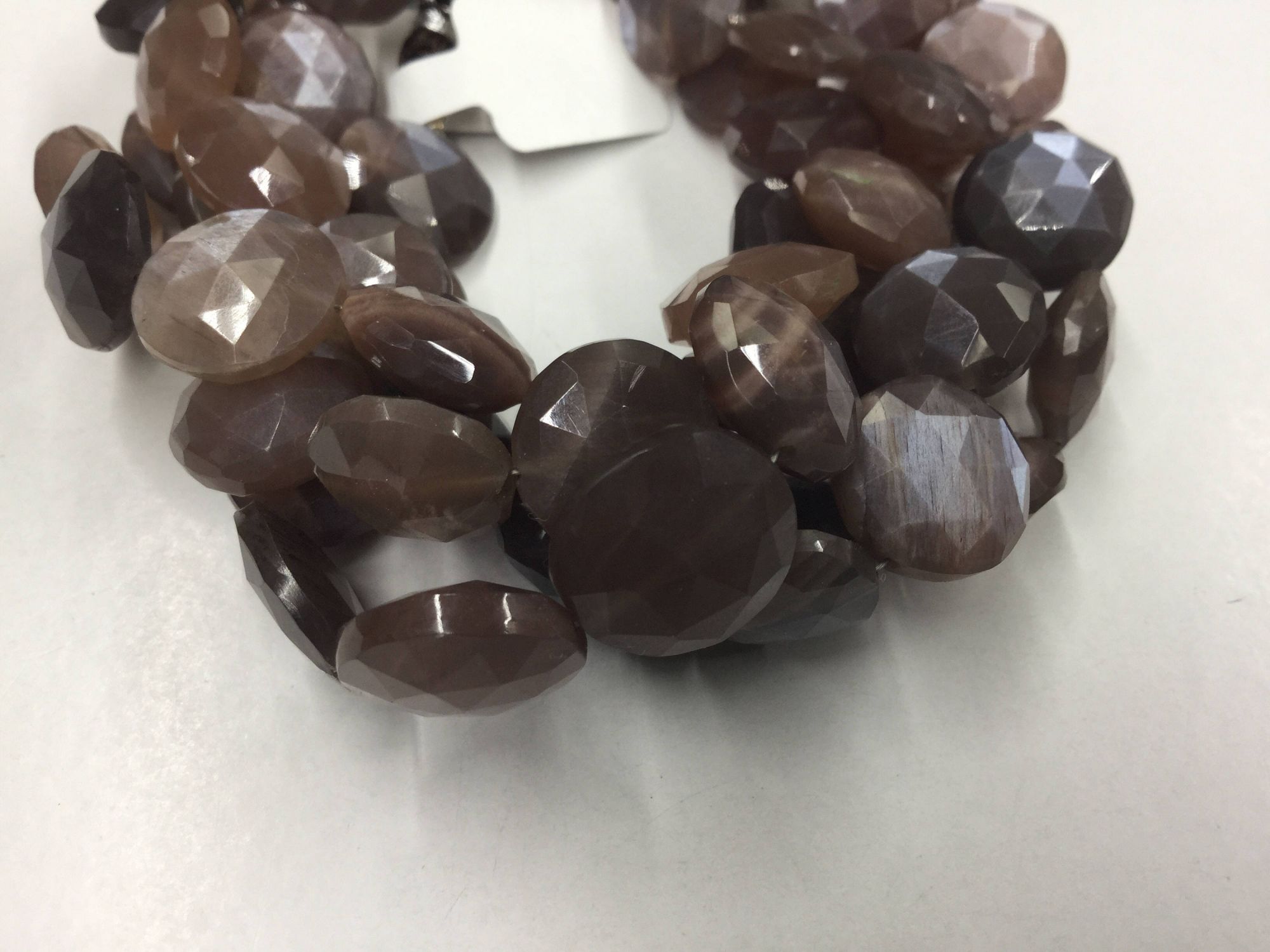 Chocolate Moonstone Coins Faceted