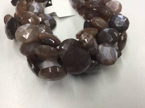 Chocolate Moonstone Coins Faceted