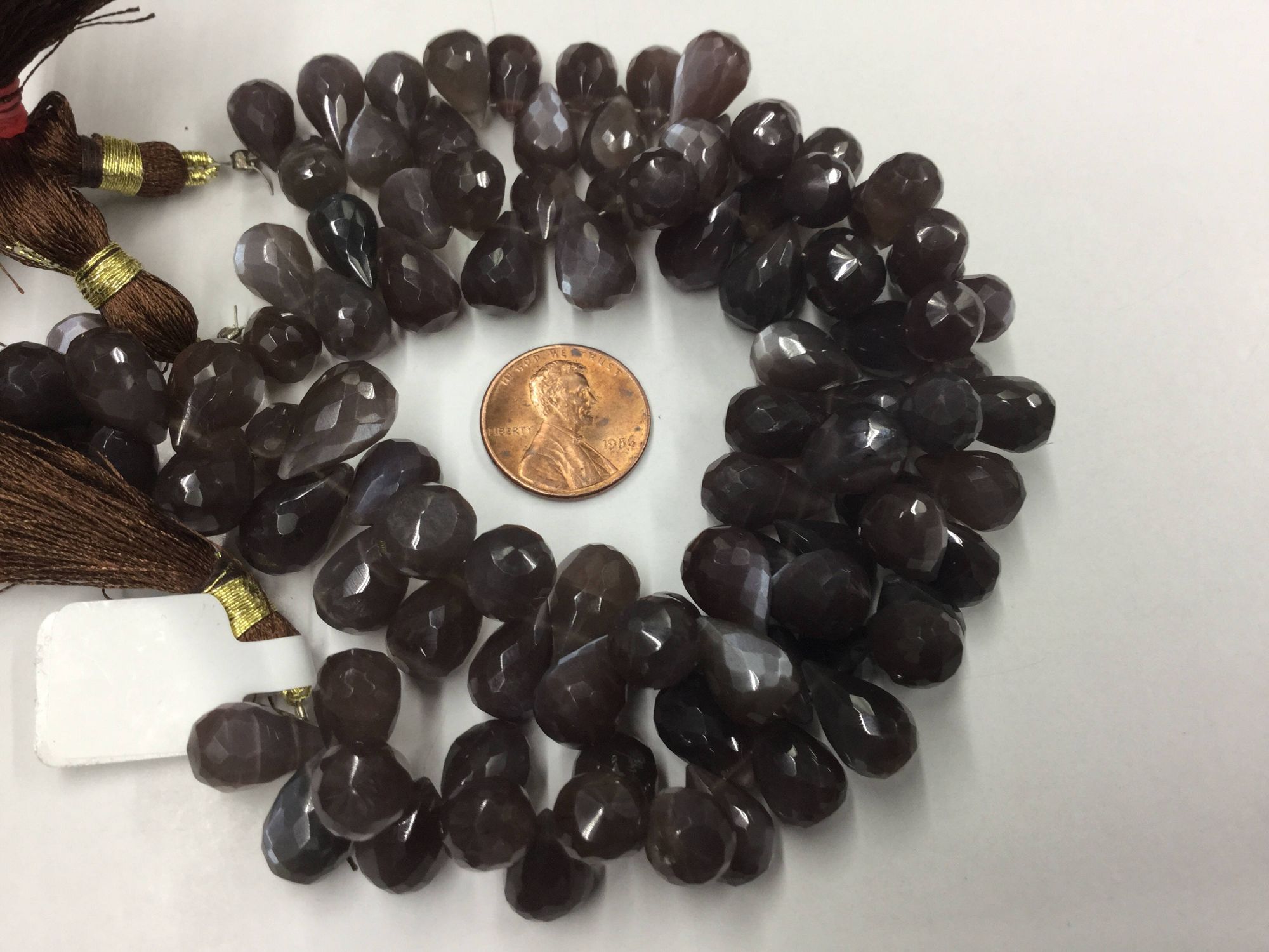 Chocolate Moonstone Drops Faceted