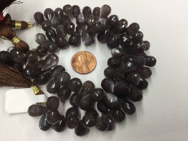 Chocolate Moonstone Drops Faceted