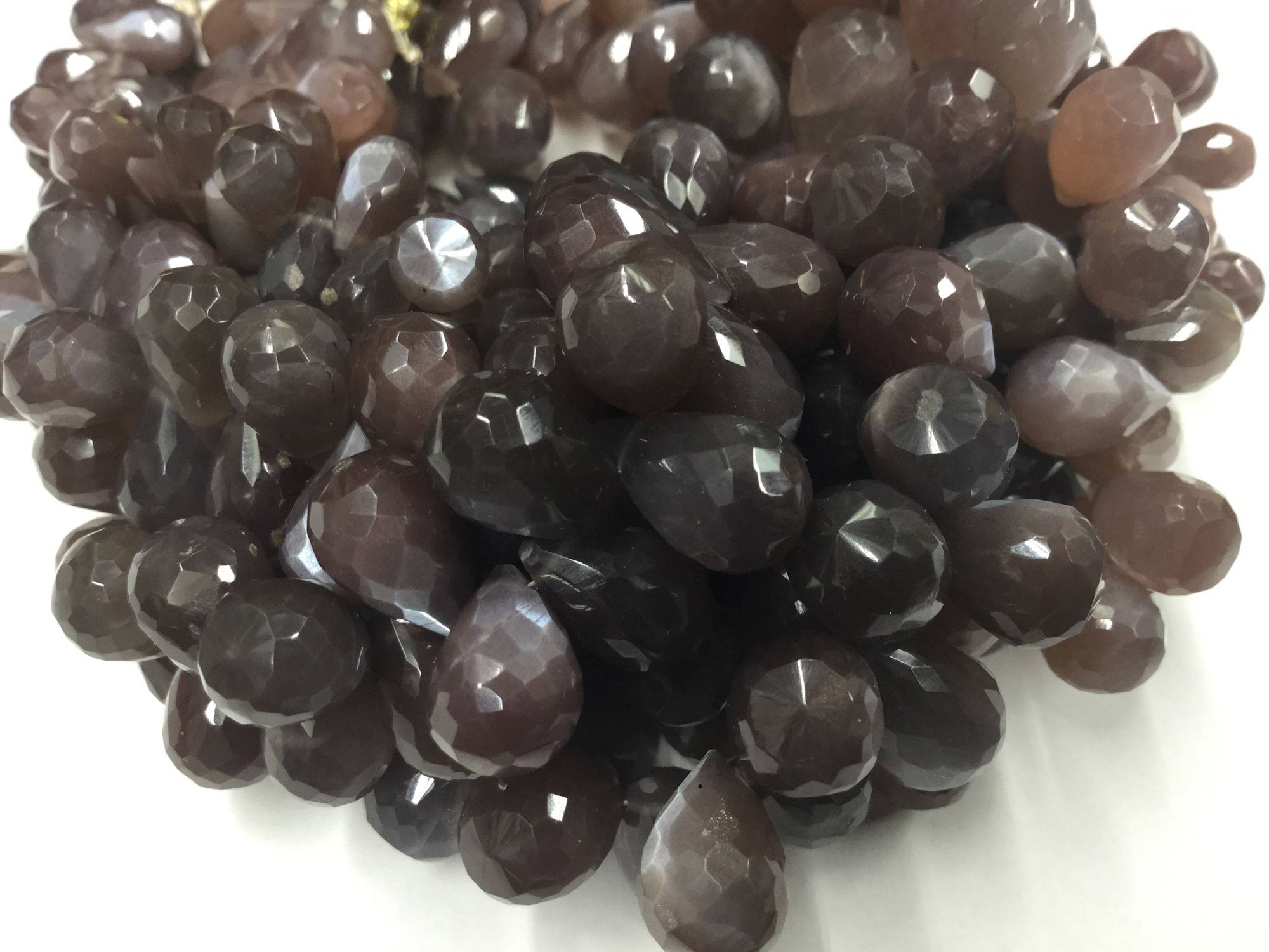 Chocolate Moonstone Drops Faceted