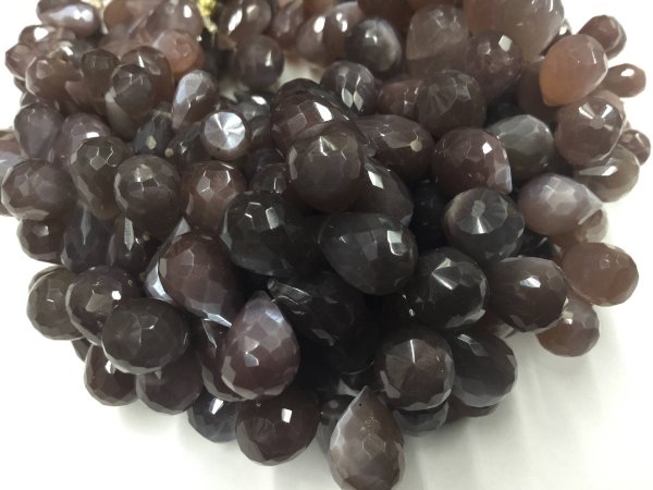 Chocolate Moonstone Drops Faceted