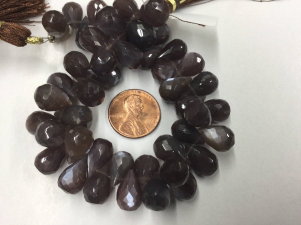 Chocolate Moonstone Drops Faceted