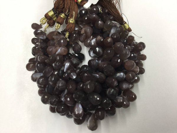 Chocolate Moonstone Drops Faceted