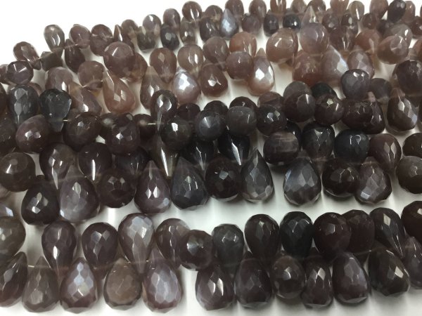 Chocolate Moonstone Drops Faceted