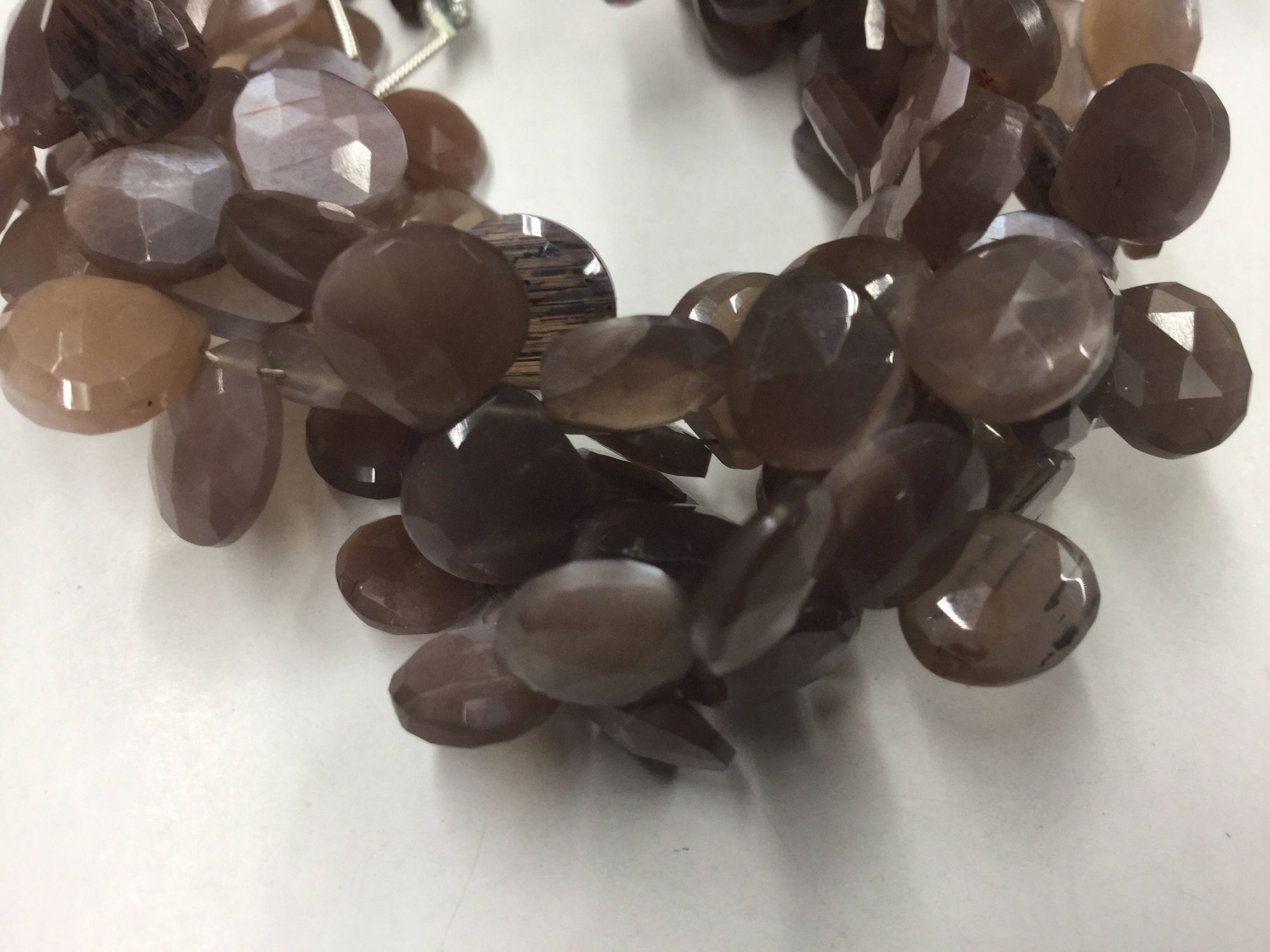 Chocolate Moonstone Hearts Faceted