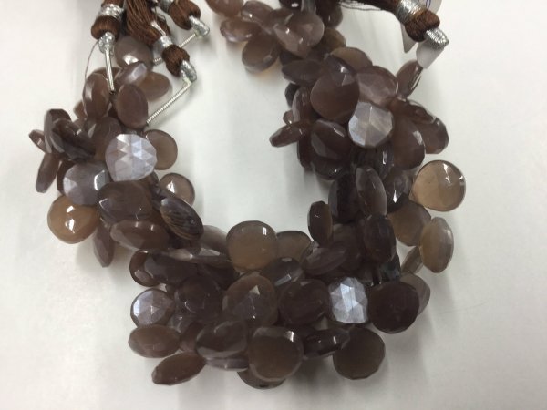 Chocolate Moonstone Hearts Faceted