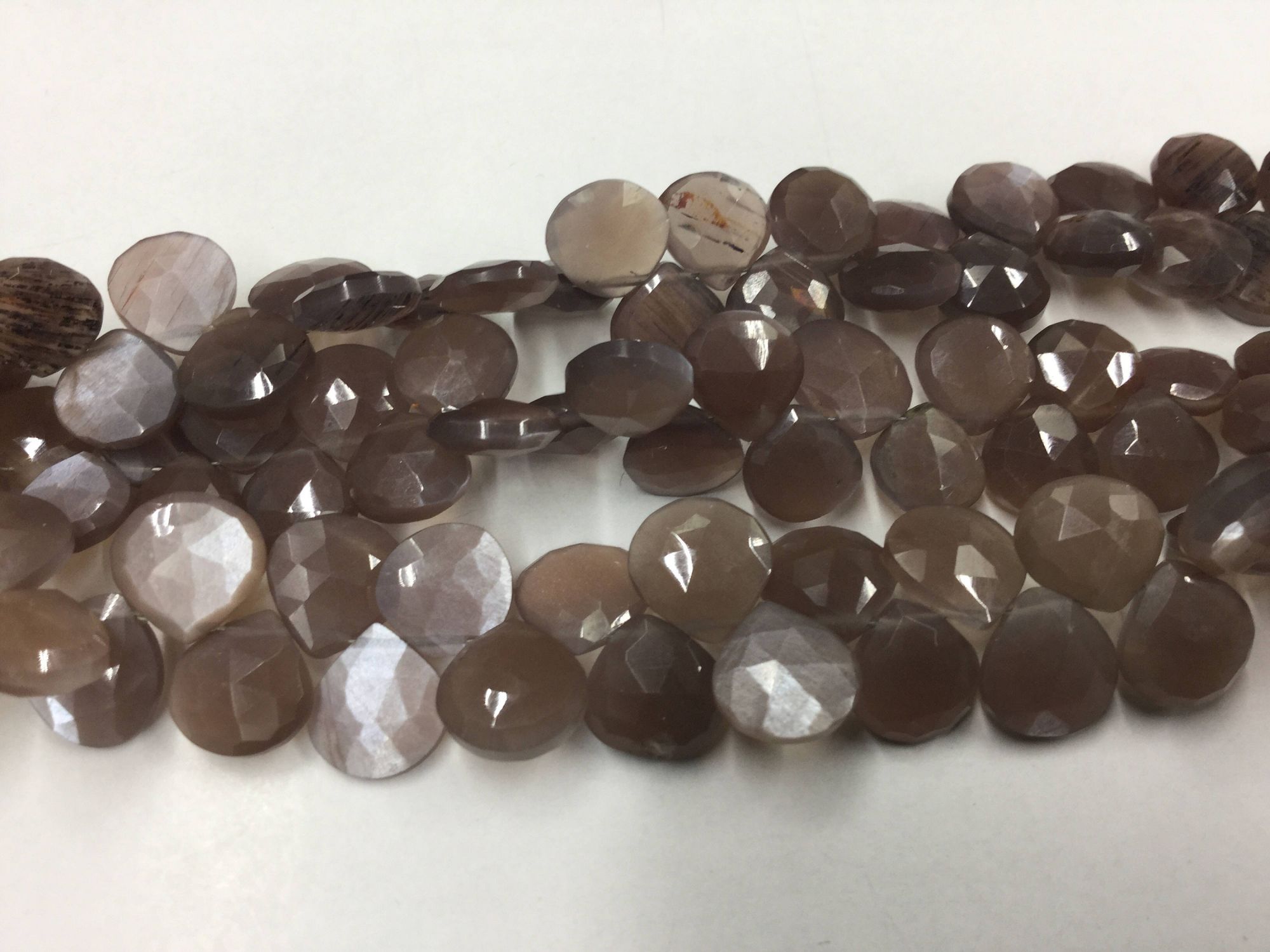 Chocolate Moonstone Hearts Faceted