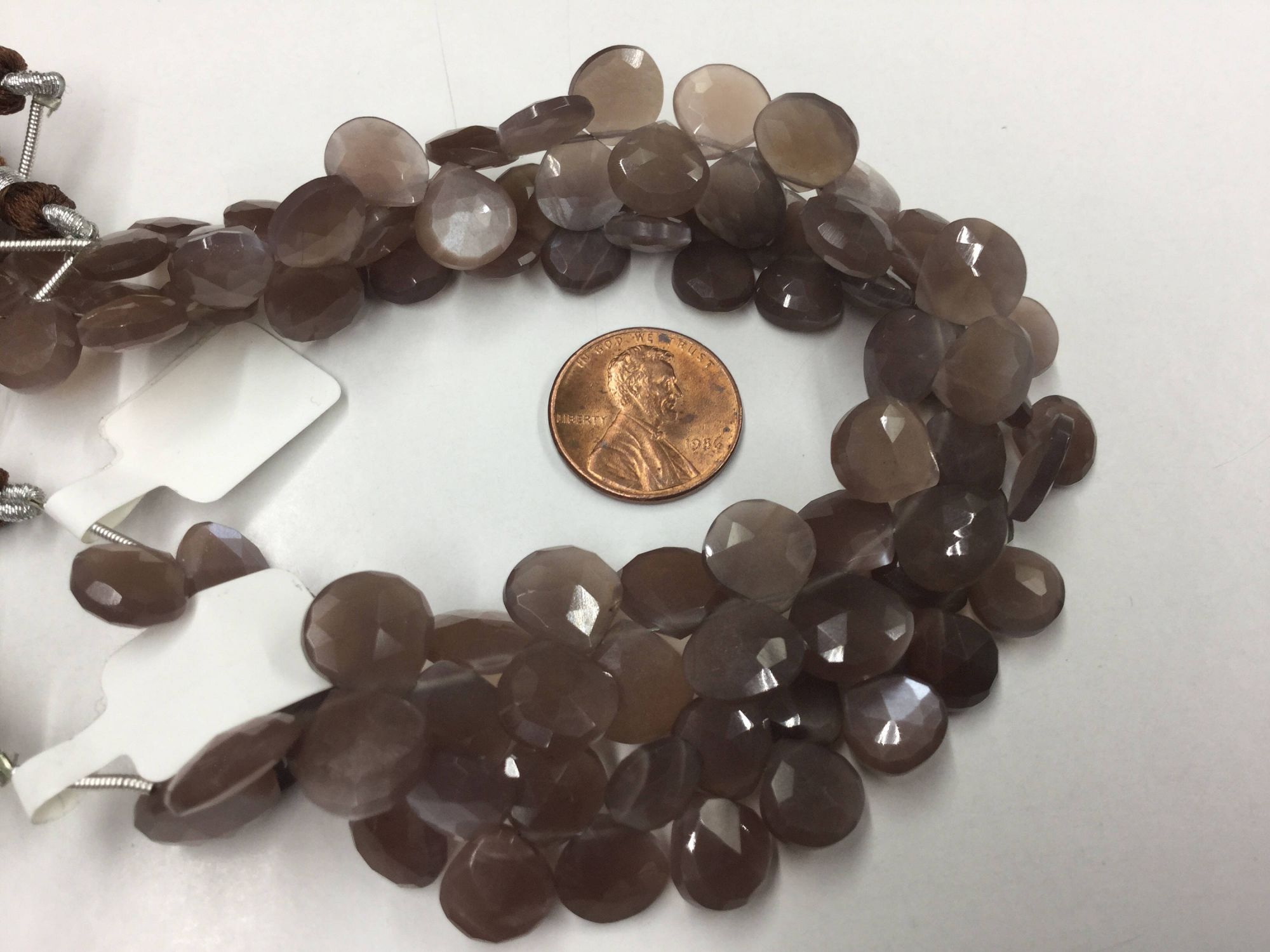 Chocolate Moonstone Hearts Faceted
