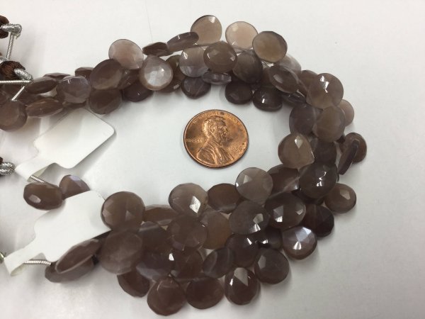 Chocolate Moonstone Hearts Faceted