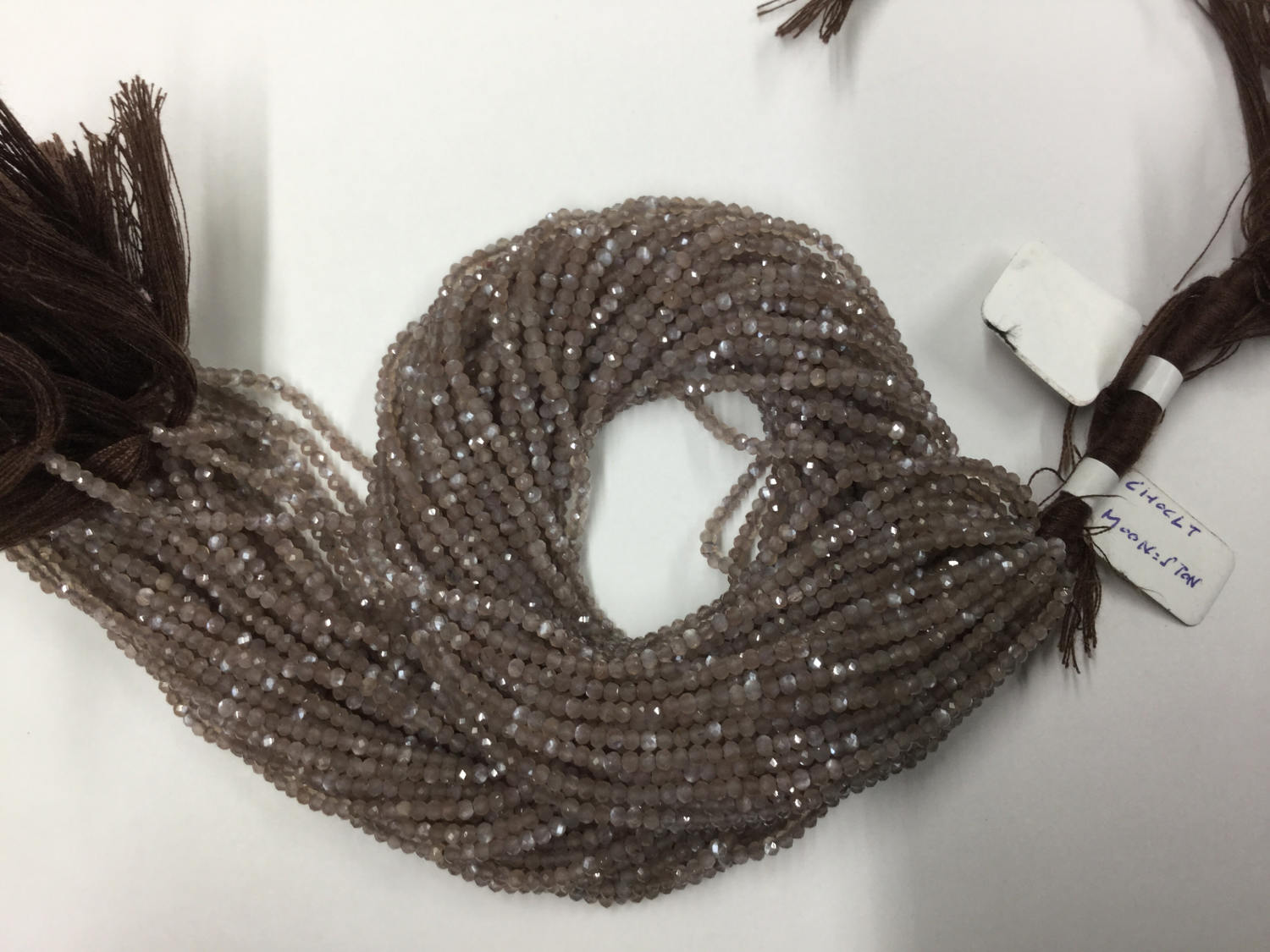 Chocolate Moonstone Rondelles Faceted