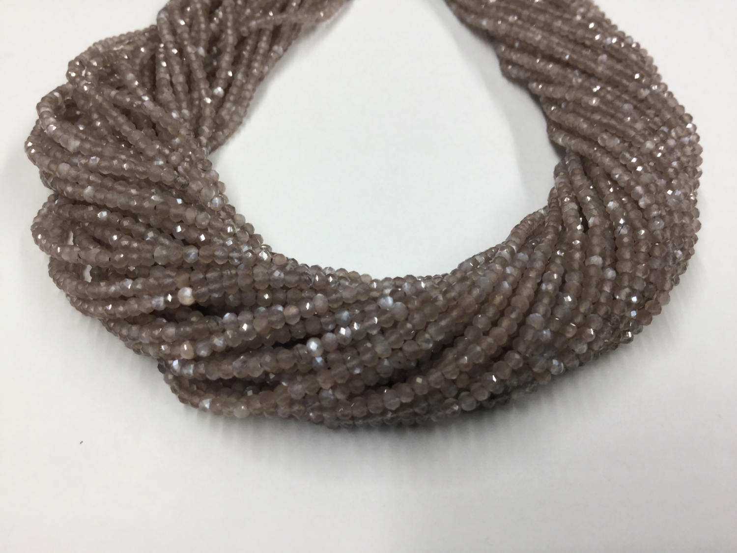 Chocolate Moonstone Rondelles Faceted