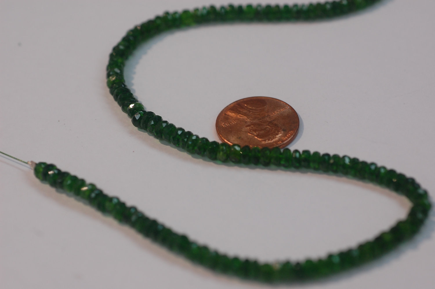 Chrome Diopside Rondelle Faceted