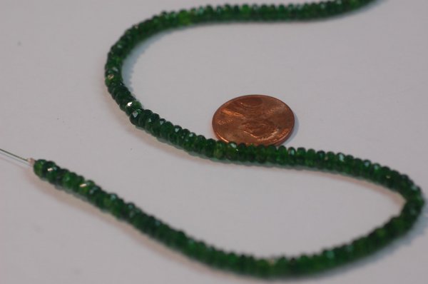 Chrome Diopside Rondelle Faceted