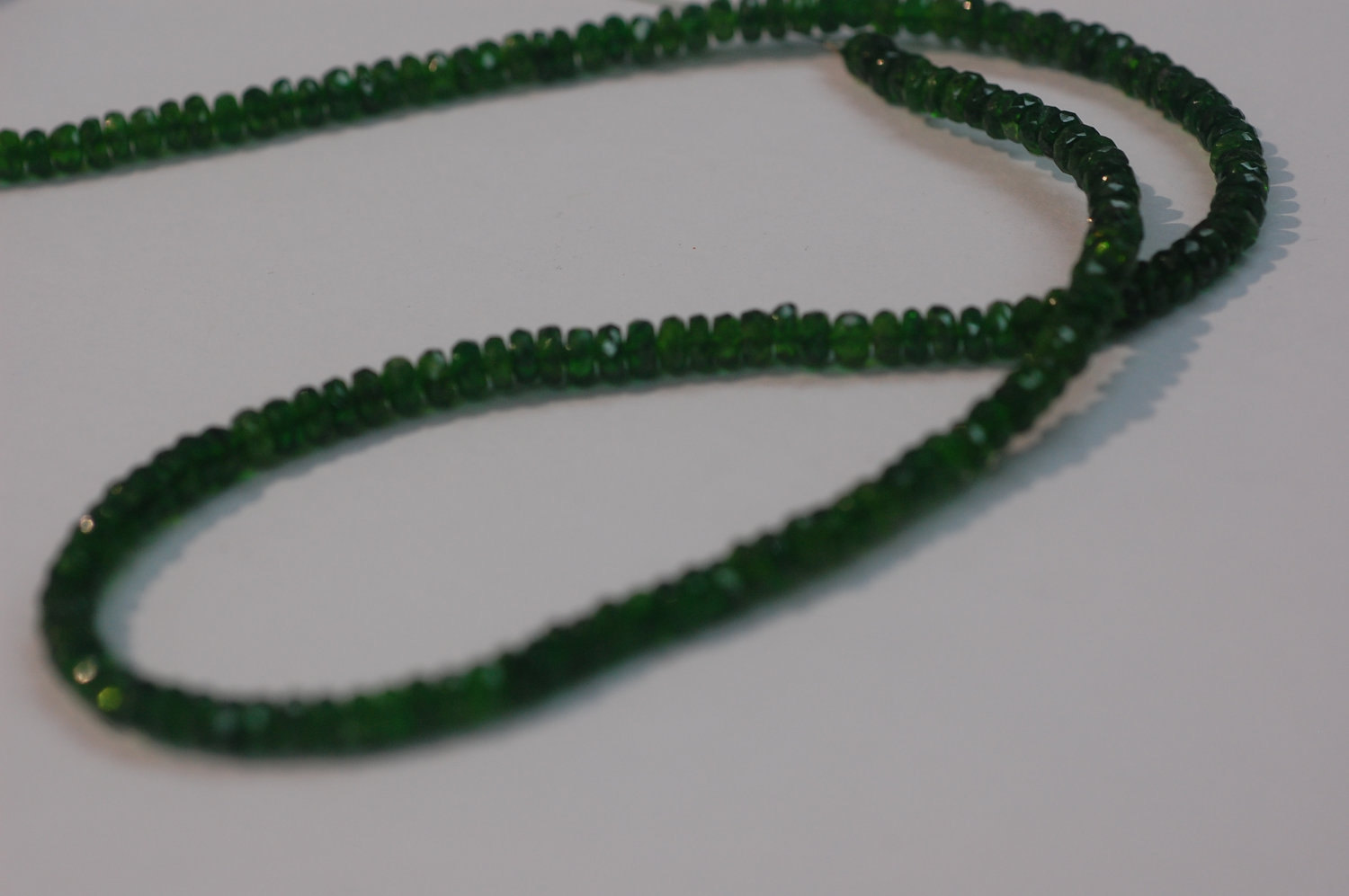 Chrome Diopside Rondelle Faceted