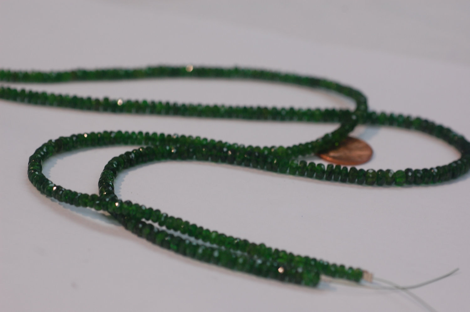 Chrome Diopside Rondelle Faceted