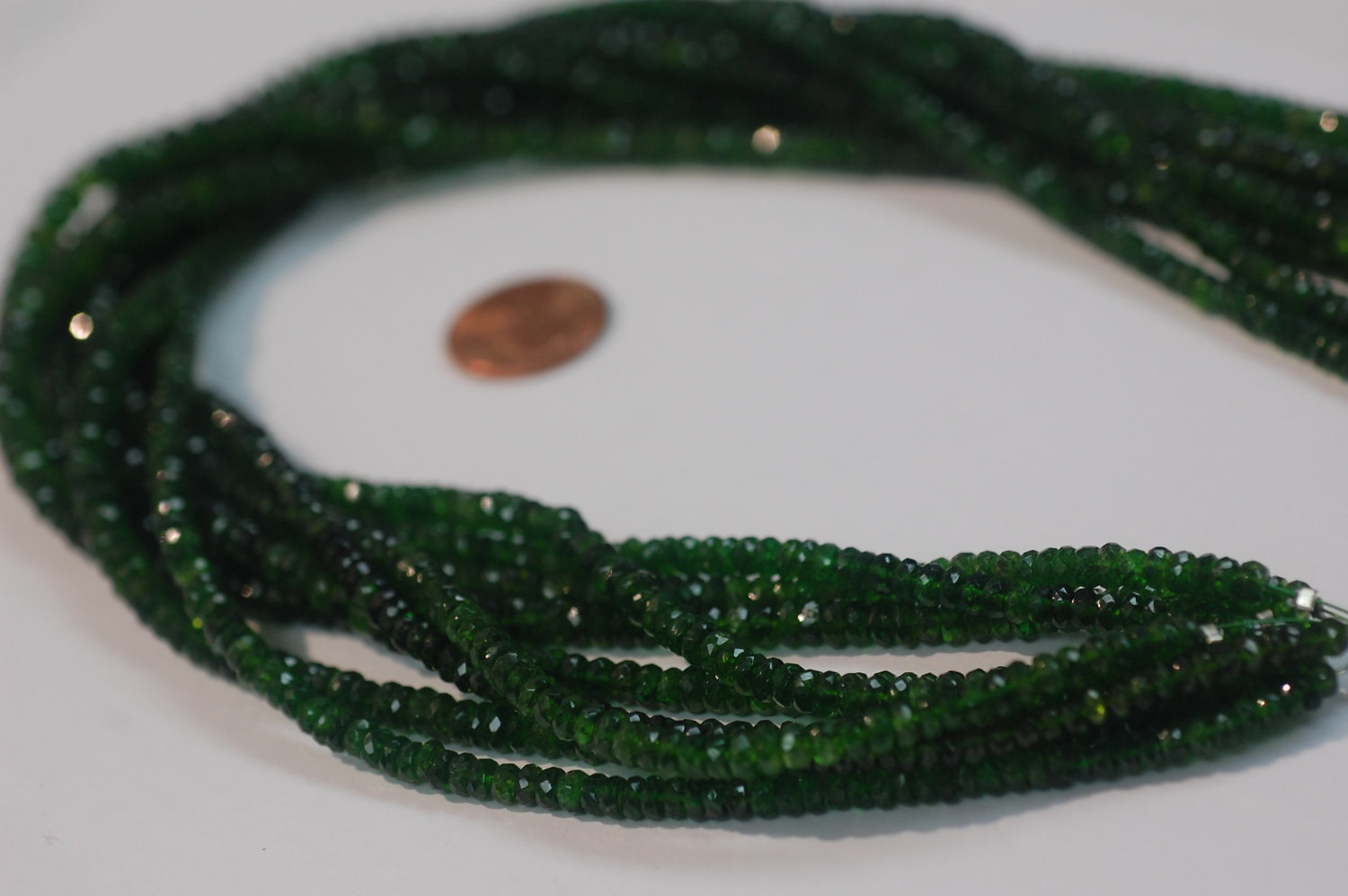 Chrome Diopside Rondelle Faceted