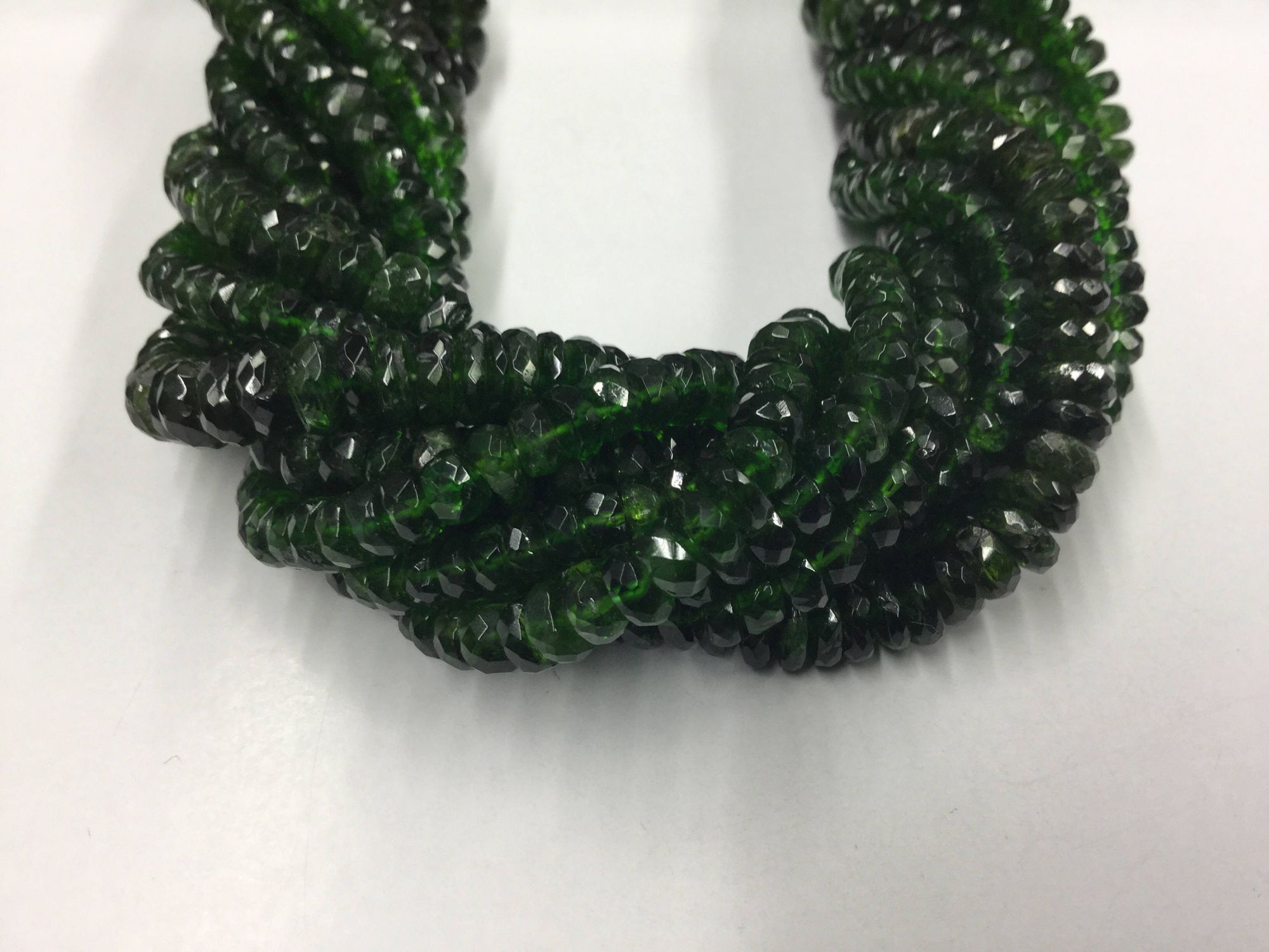 Chrome Diopside Rondelles Faceted